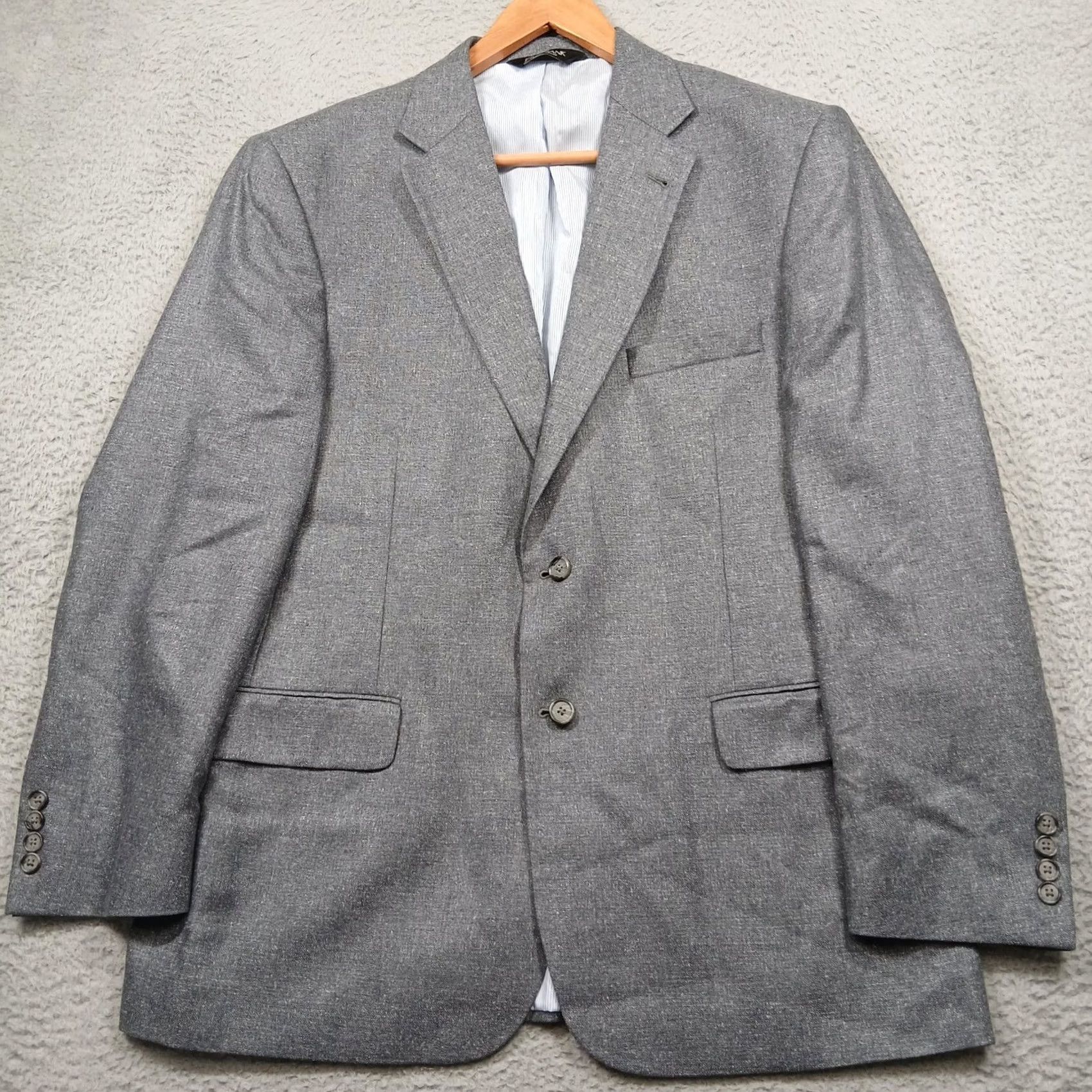 Vintage VINTAGE? No — Jos A Bank Signature Collection Blazer Gray 100% Silk? Size 44R - 2 Thumbnail