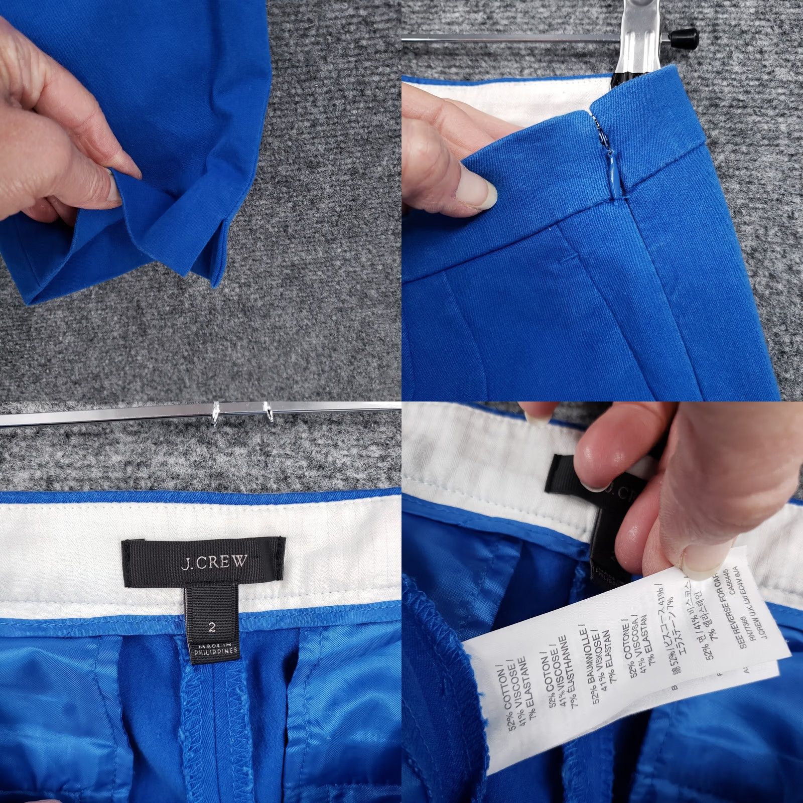 J.Crew J Crew Pants Womens Blue 2 Bi Stretch Cotton Ankle Mid Rise Straight Leg Size 26" / US 2 / IT 38 - 8 Thumbnail