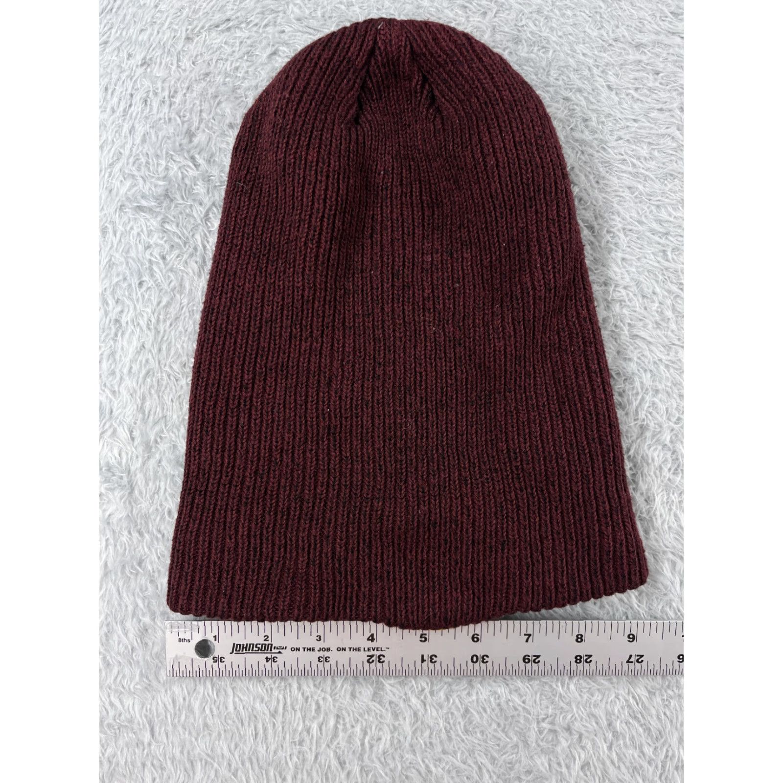 Vintage Viable Beanie Toque Adult One Size Burgundy Knit 100% Acrylic Skate Skateboard Hat Mens Beanie One Size Burgundy Viable Acrylic Knit Size ONE SIZE - 3 Thumbnail