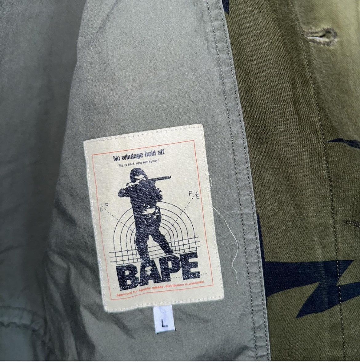 Bape Vintage Military Bapesta Star Logo Jacket Size US L / EU 52-54 / 3 - 2 Thumbnail