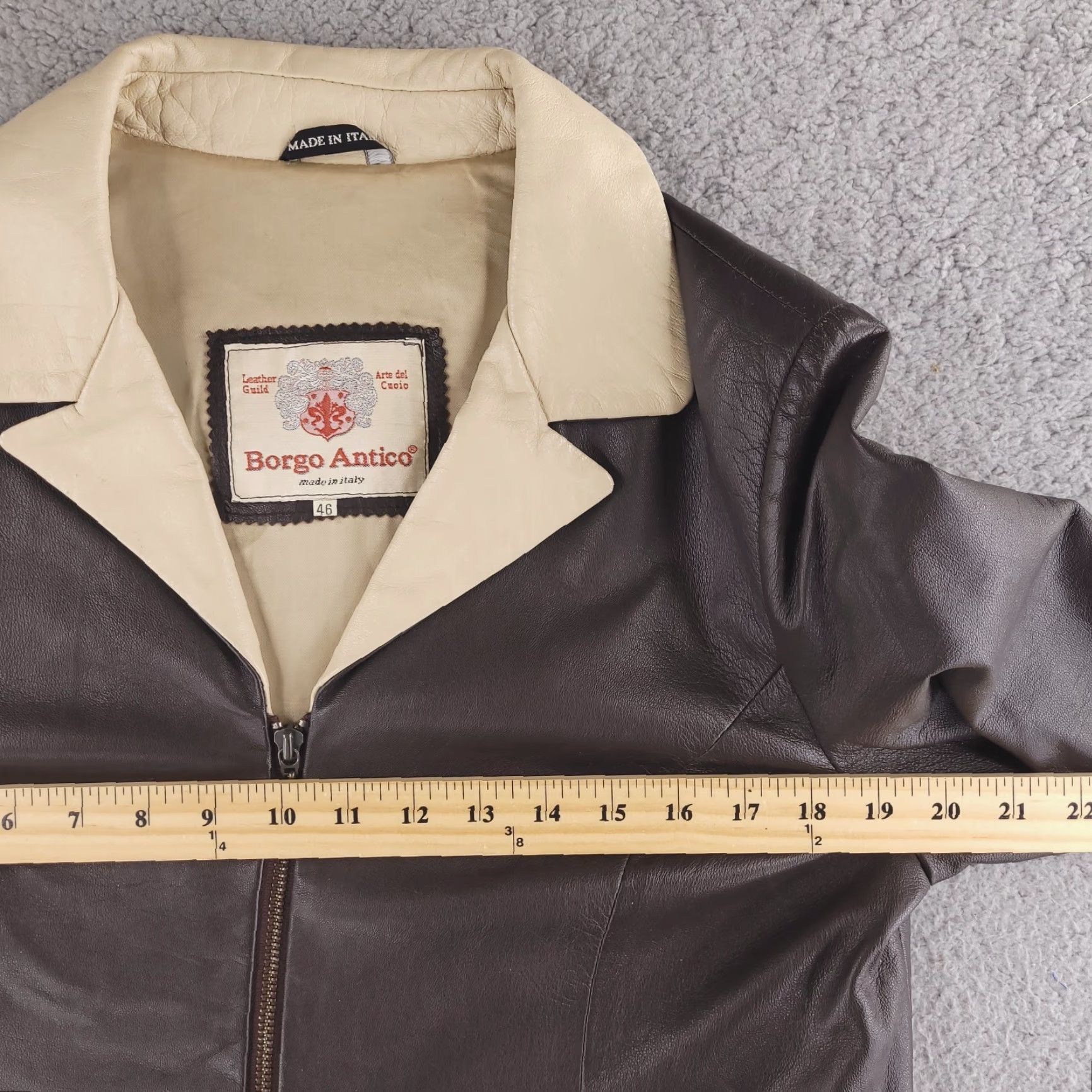 Vintage VINTAGE Borgo Antico Jacket Womens Large Brown Leather EU 46 Made in Italy Zip Retro Size L / US 10 / IT 46 - 6 Thumbnail