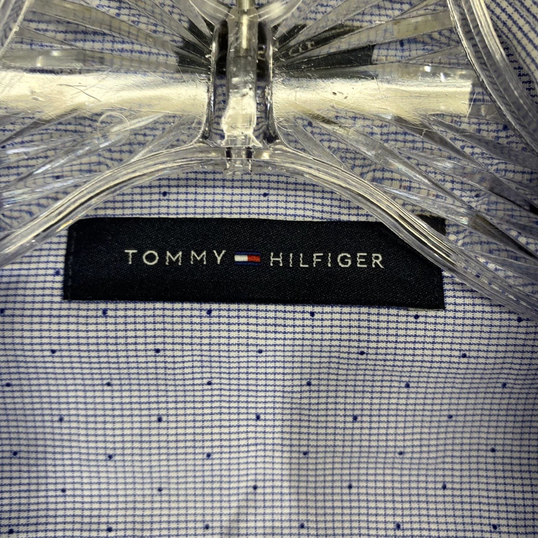 Tommy Hilfiger VINTAGE Tommy Hilfiger Men's Shirt Long Sleeve Slim Fit Spotted Cotton Poplin 90s Designer Classic Mens Size US M / EU 48-50 / 2 - 5 Thumbnail