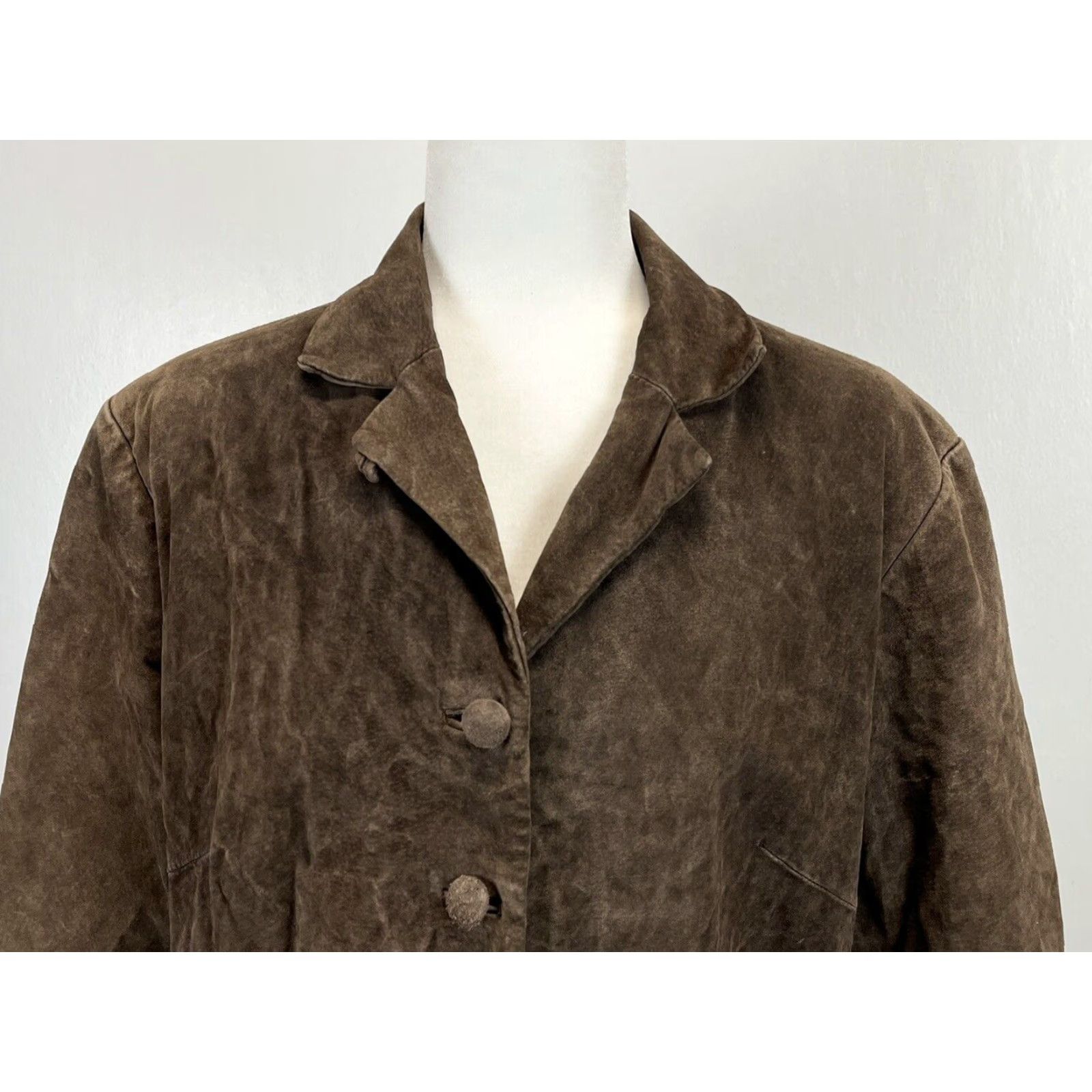 Vintage Vintage Stan Herman Suede Leather Coat Jacket Sz X-large Womens Lined Brown Shacket Size XL / US 12-14 / IT 48-50 - 4 Thumbnail