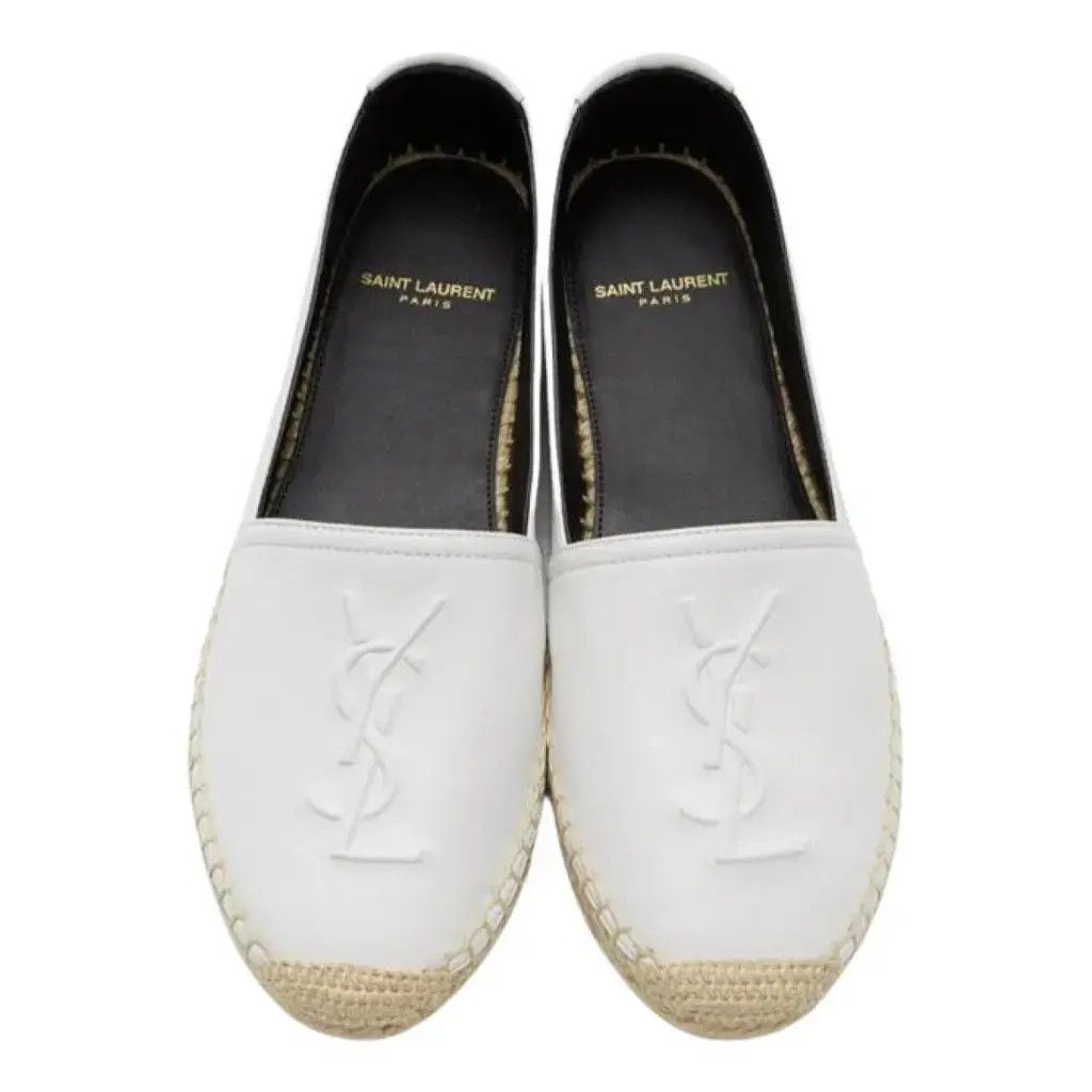 Saint Laurent Paris o1b1hav110824 Cassandre Espadrilles in Lambskin in White Size US 10.5 / IT 40.5 - 2 Thumbnail