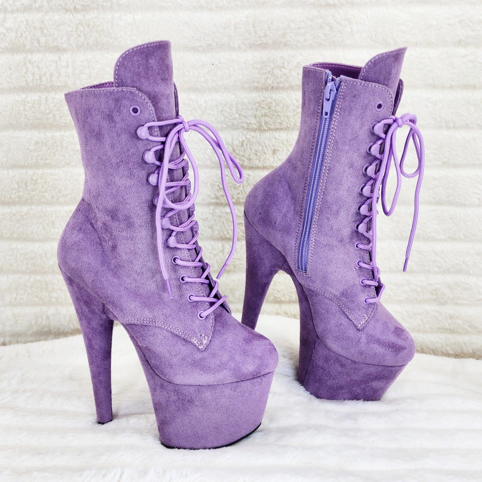 Other Adore 1020FS Lavender Lilac Purple Faux Suede 7" Heel Platf Size US 6 / IT 36 - 1 Thumbnail