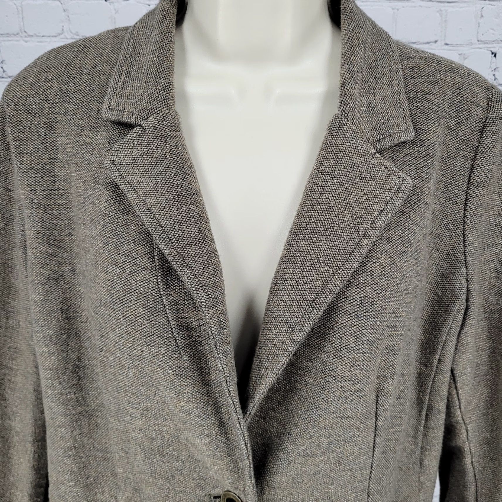 J. Jill J. Jill Jacket Women M Brown Textured Cotton Blend Buttoned Unlined Short Collared Pockets Size M / US 6-8 / IT 42-44 - 6 Thumbnail