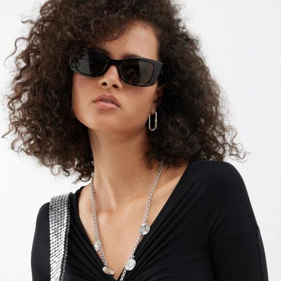 Saint Laurent SL593 002 Cat Eye Sunglasses - Havana / Grey New SAINT LAURENT SL593 002 Havana/Gray 52-20-145 Sunglasses  main image 3