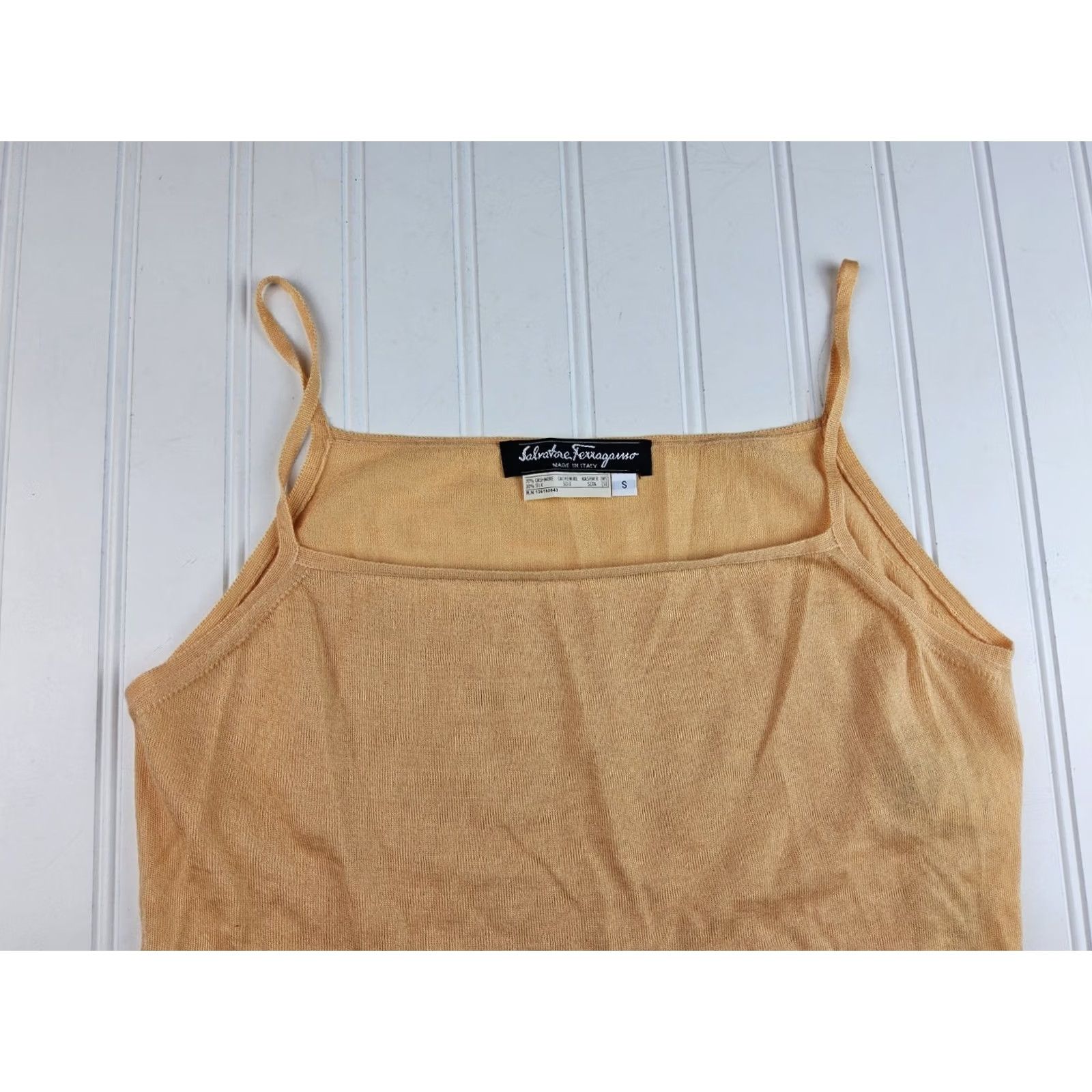 Salvatore Ferragamo Salvatore Ferragamo Orange Blouse Tank Top Shirt Womens S Cashmere Silk Size S / US 4 / IT 40 - 2 Thumbnail