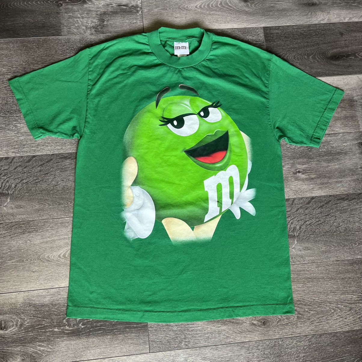 Vintage Vintage 2000s M&M Big Graphic All Over Print Green Logo Tee Size US L / EU 52-54 / 3 - 1 Thumbnail