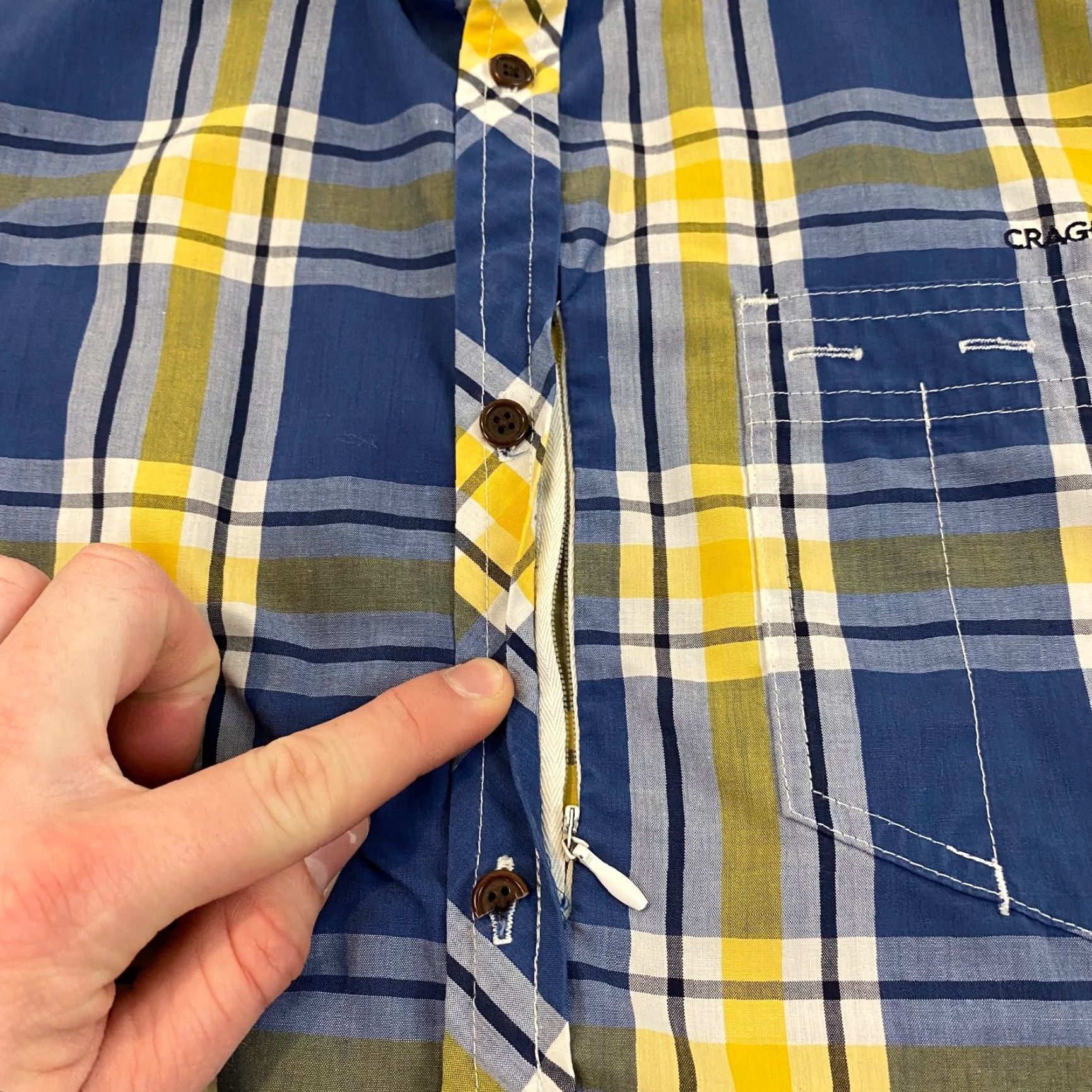 Vintage Craghoppers Solarshield Shirt Mens Large Blue Yellow Plaid Button Sun Protection Size US L / EU 52-54 / 3 - 5 Thumbnail