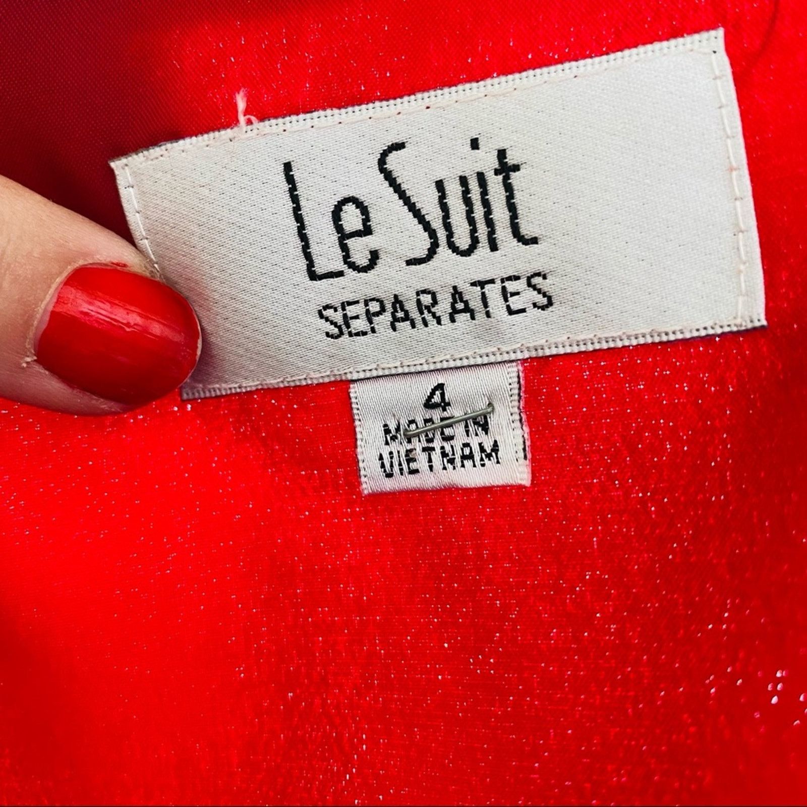 Vintage VINTAGE LE SUIT Red Scoop Tank Top Crop Shell Blouse Shirt Size S / US 4 / IT 40 - 5 Thumbnail