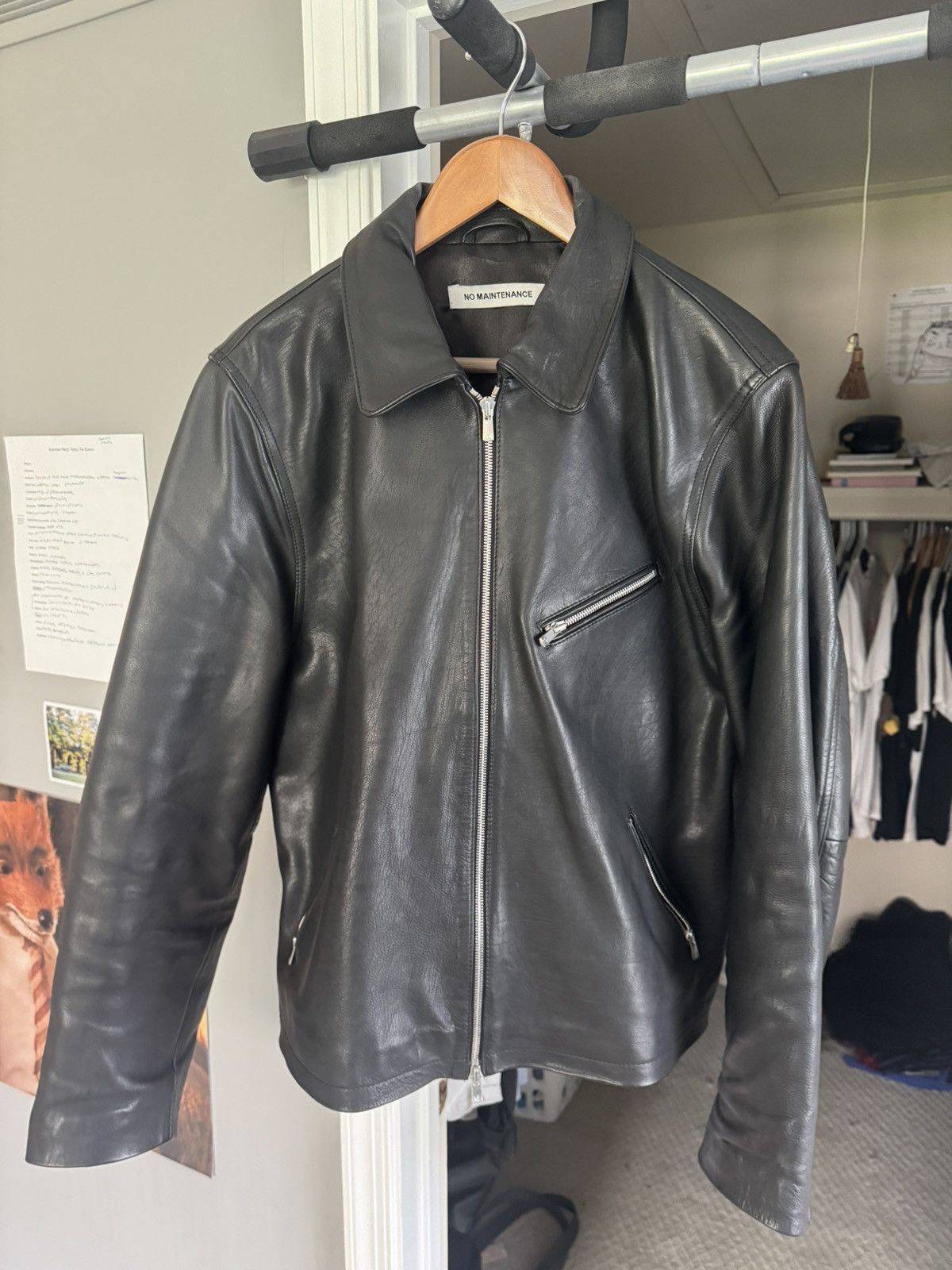 ジャケット・アウター NO MAINTENANCE LEATHER MECHANIC JACKET No Maintenance - Brown Lambskin Mechanic V3 Jacket | NO