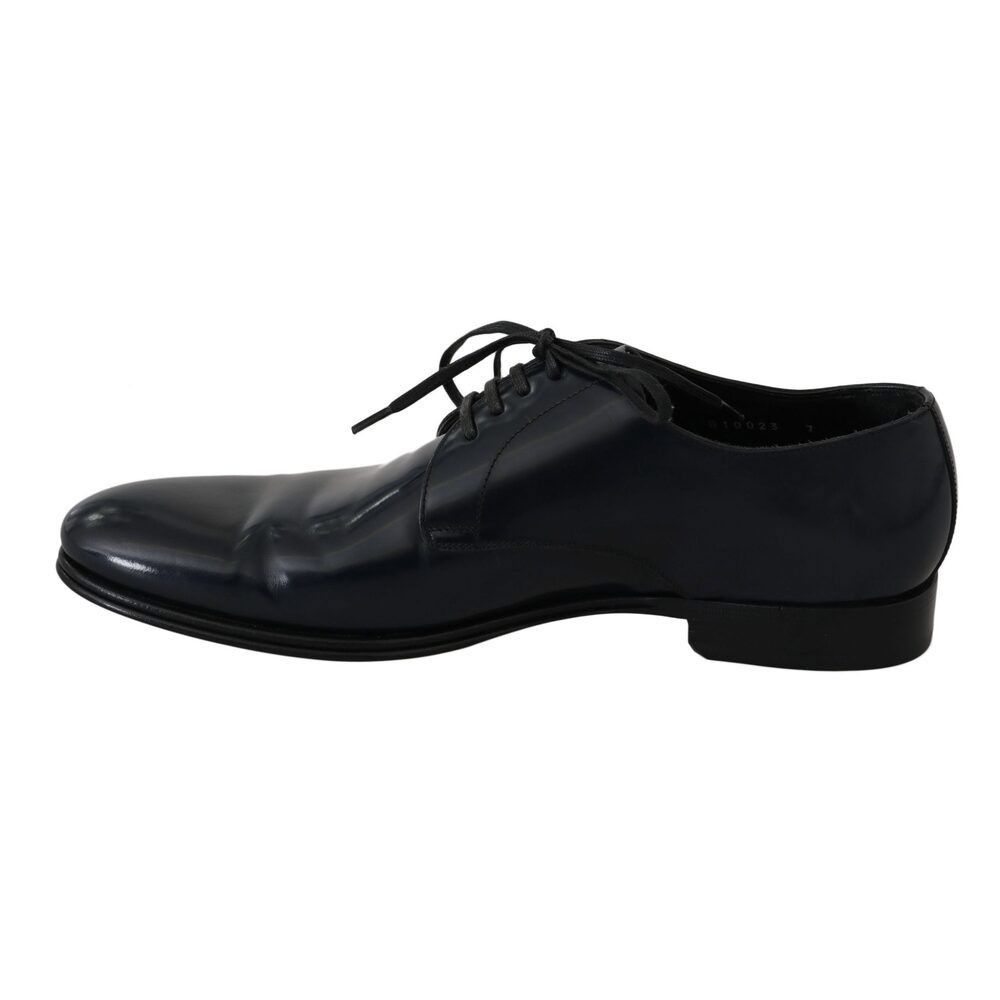 Dolce & Gabbana Dolce & Gabbana Elegant Dark Blue Leather Derby Dress Shoes Size US 6 / EU 39 - 7 Thumbnail