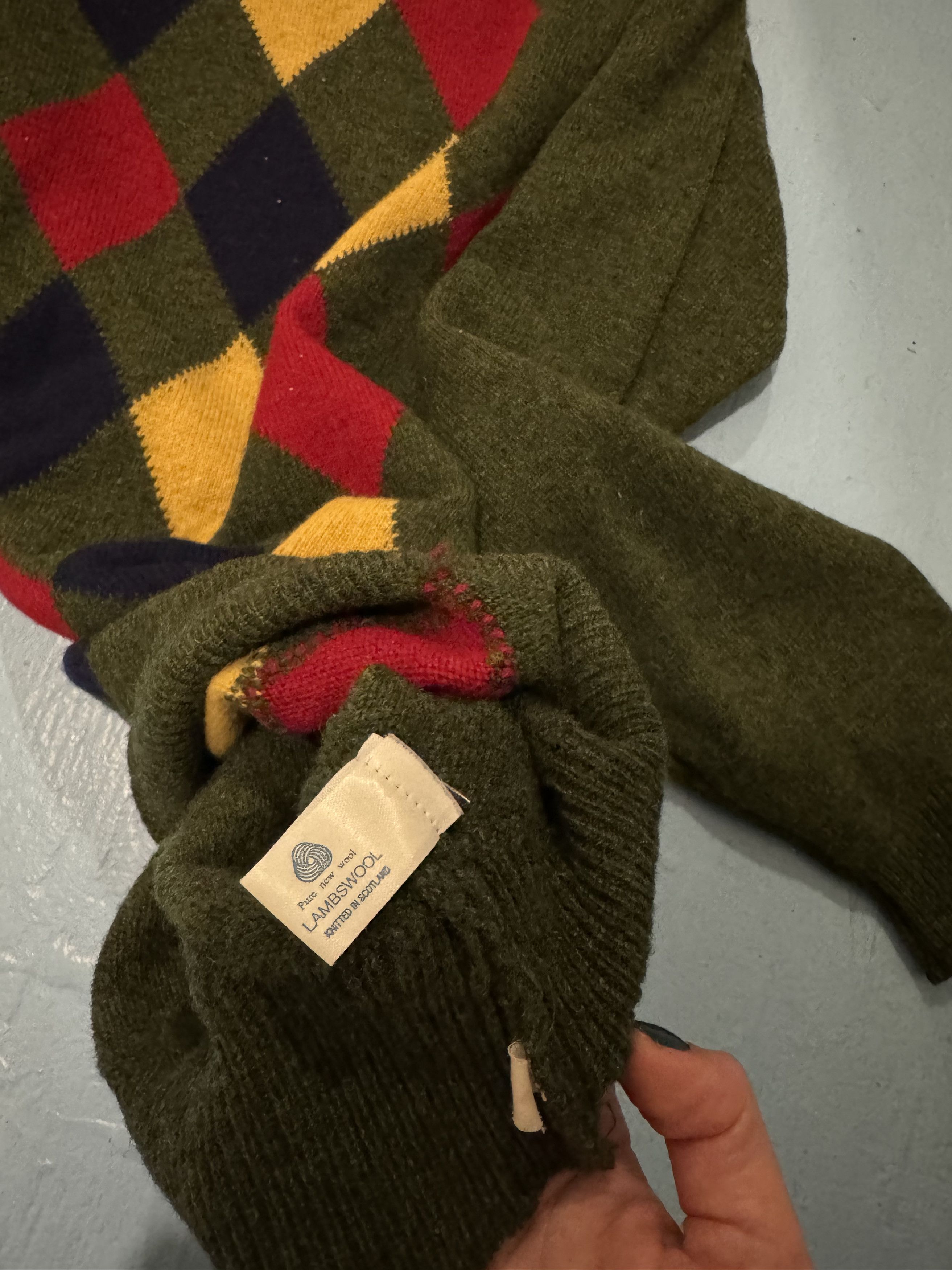 Vintage Vintage 80s Argyle Sweater Size US S / EU 44-46 / 1 - 8 Thumbnail