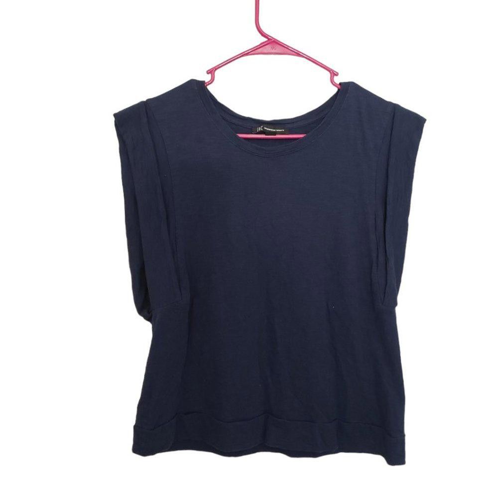 Designer CT558 I.N.C. Ladies Navy T-shirt Top L Size L / US 10 / IT 46 - 1 Thumbnail