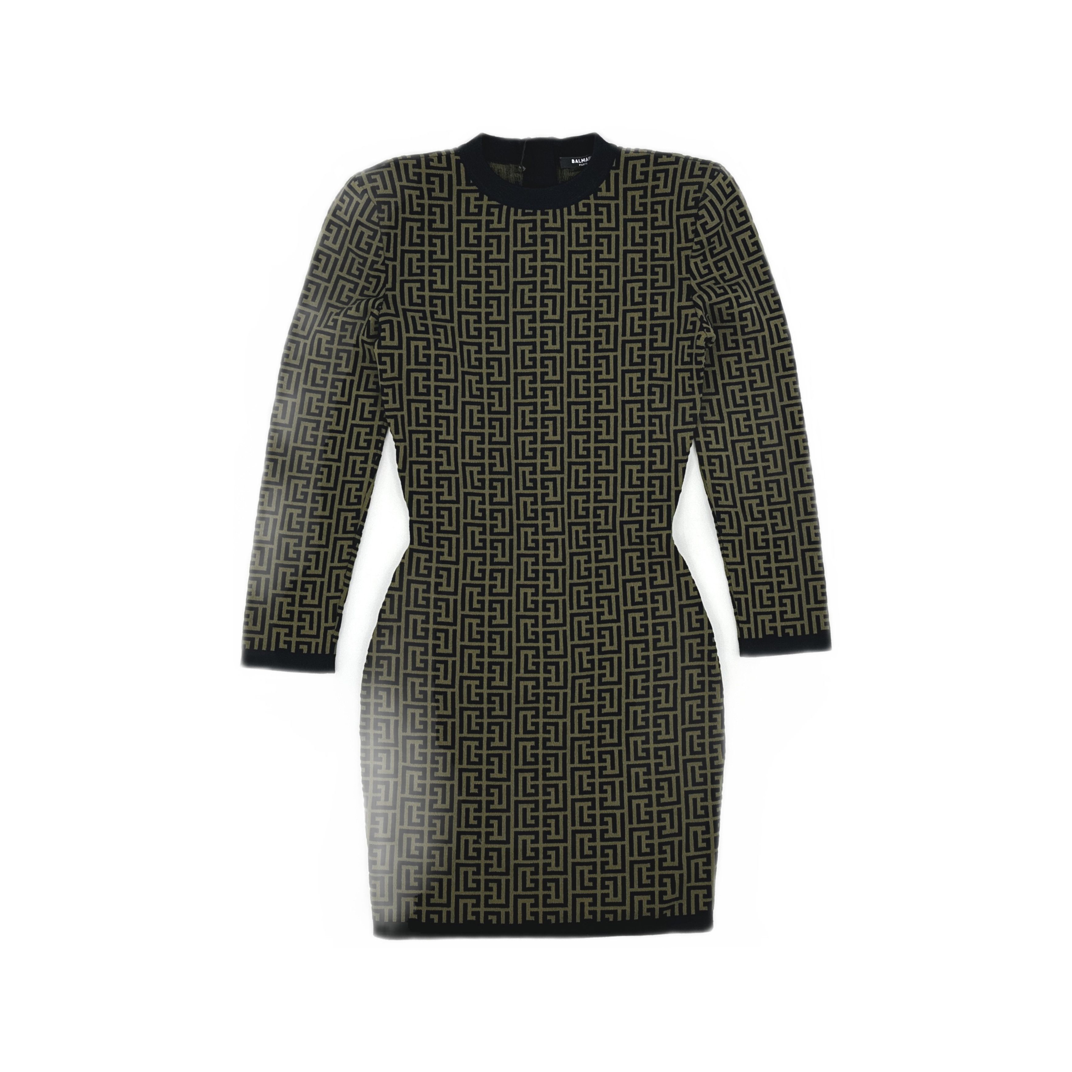 Balmain Balmain Monogram Long Sleeve Mini Dress Size 34 Size XS / US 0-2 / IT 36-38 - 1 Thumbnail