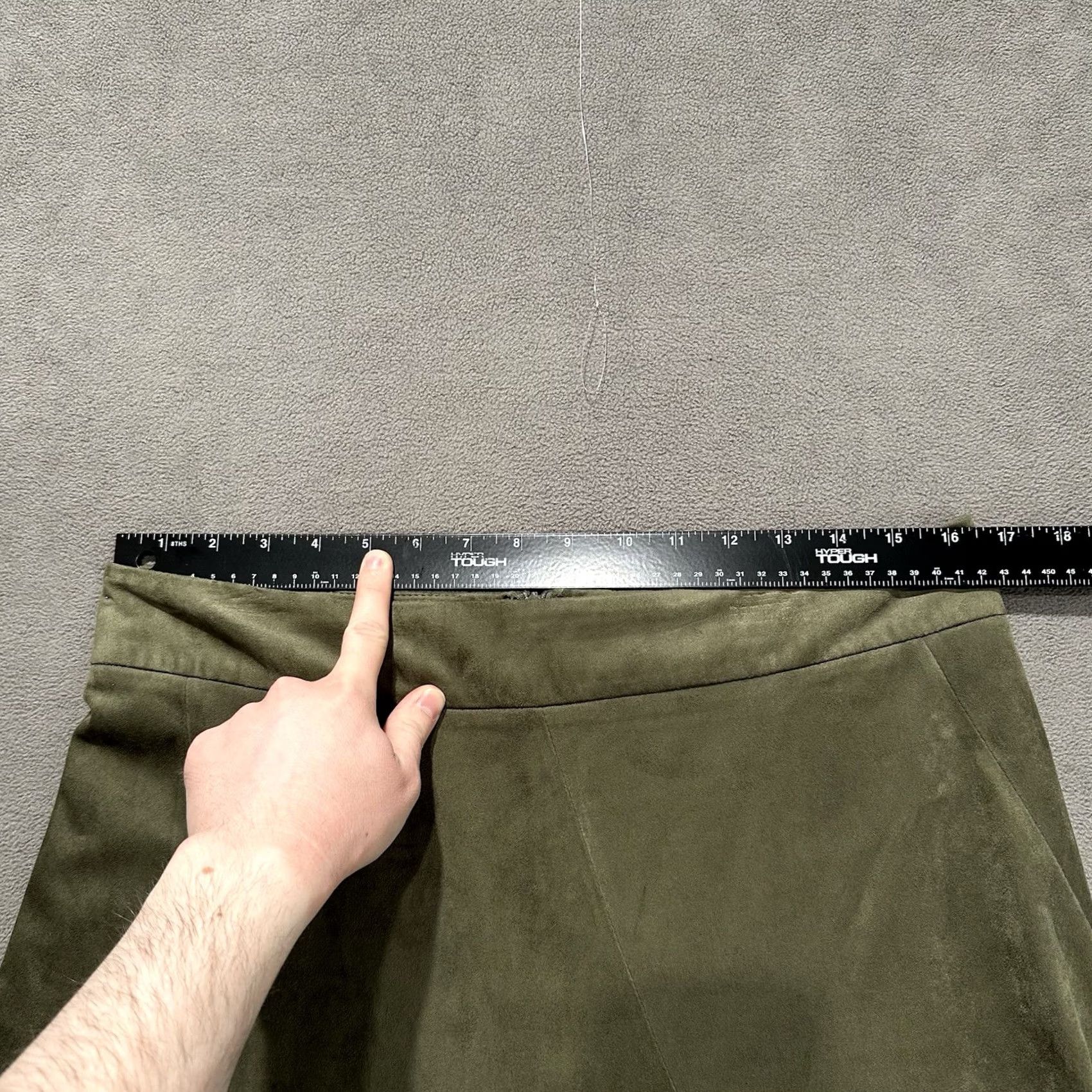 Olive G.I.L.I Got It Love It Skirt Womens 10 Olive Green Faux Suede Flared A-Line READ Size 32" / US 10 / IT 46 - 7 Thumbnail