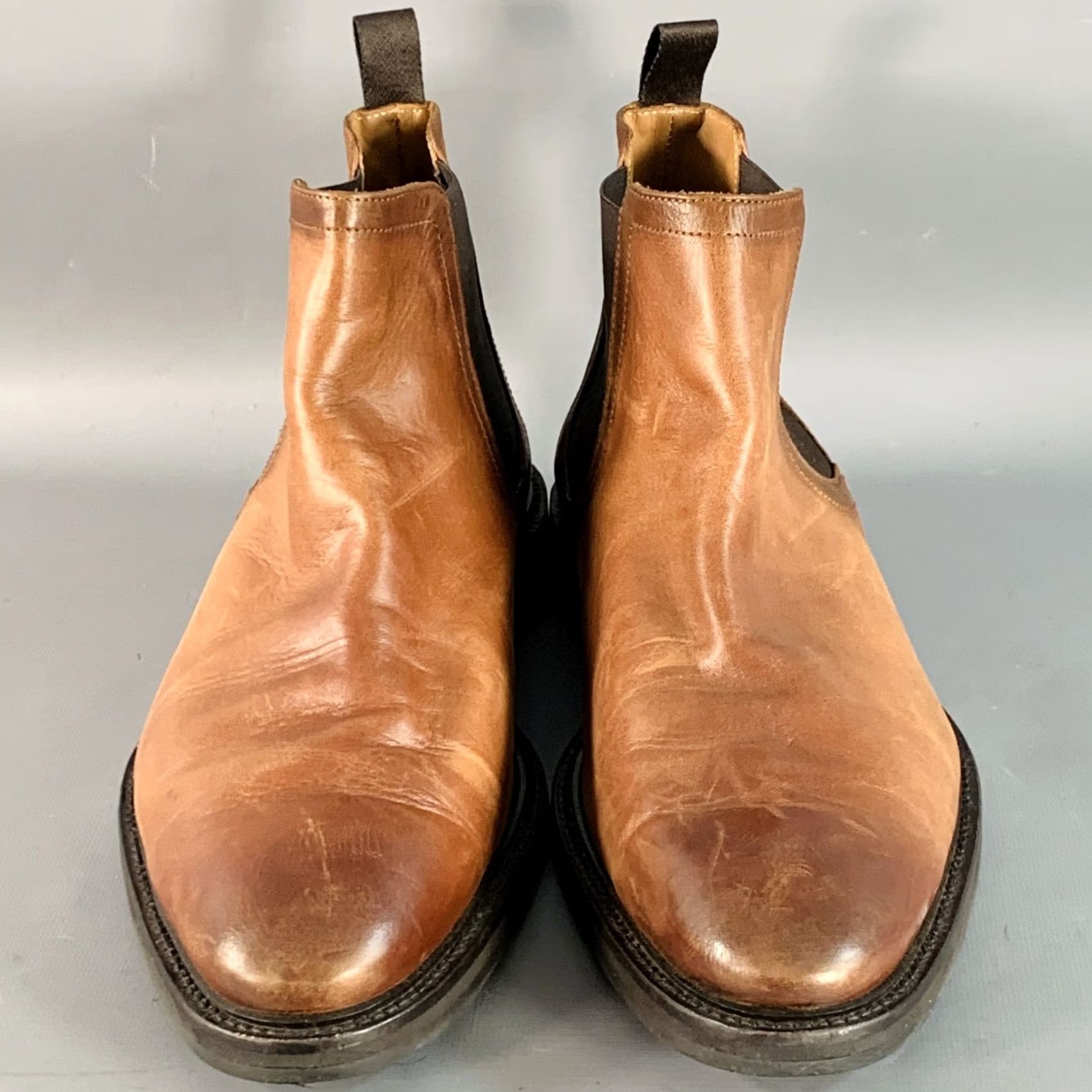 Vintage ANTONIO MAURIZI Size 13 Brown Leather Ankle Chelsea Boots Mens Shoes Boots Chelsea Italy Leather Upper 13 Brown Chelsea Mens Size US 13 / EU 46 - 4 Thumbnail