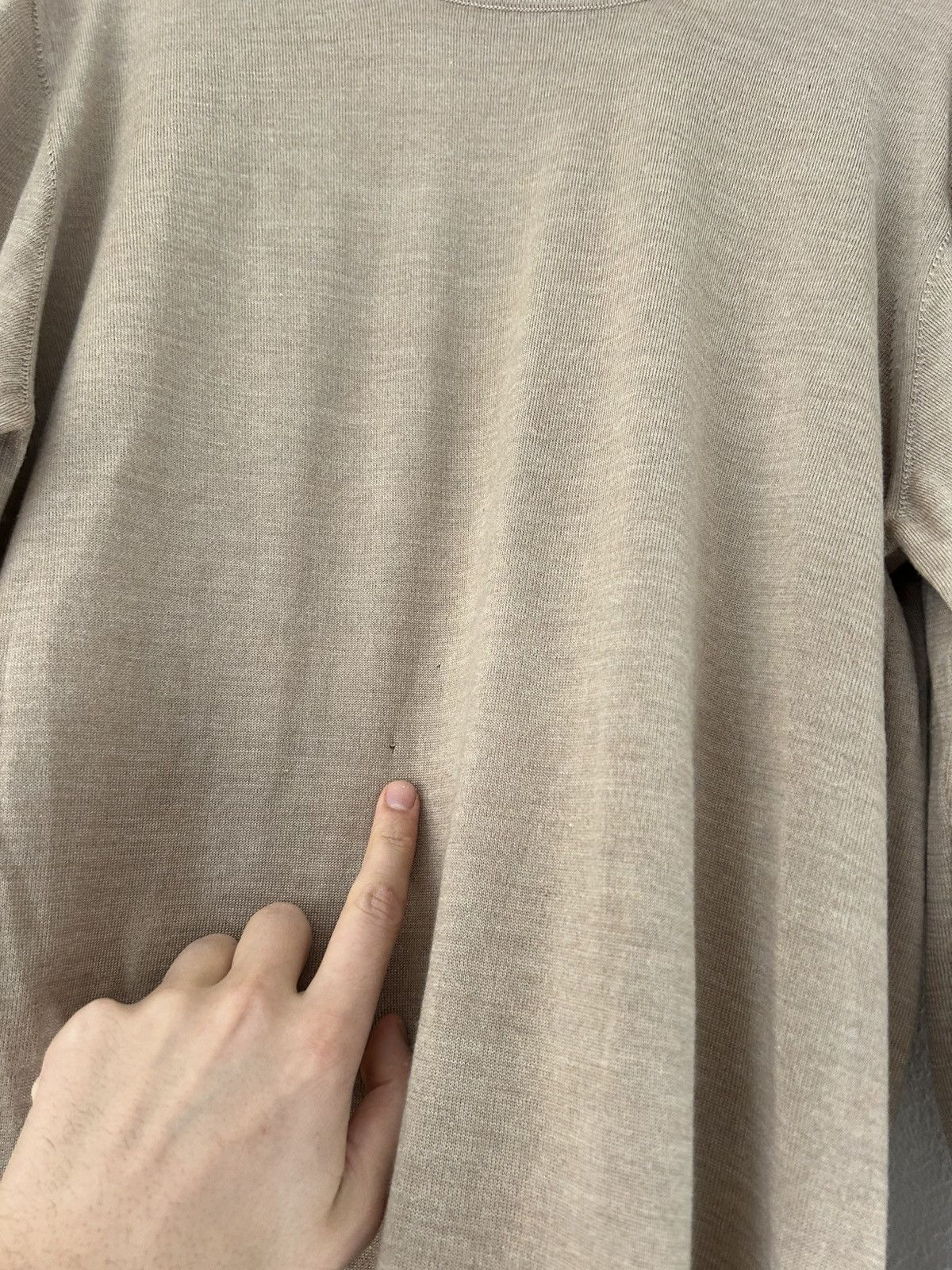 Jil Sander Jil Sander Beige Wool-Silk Blend Sweater Size US XL / EU 56 / 4 - 4 Thumbnail