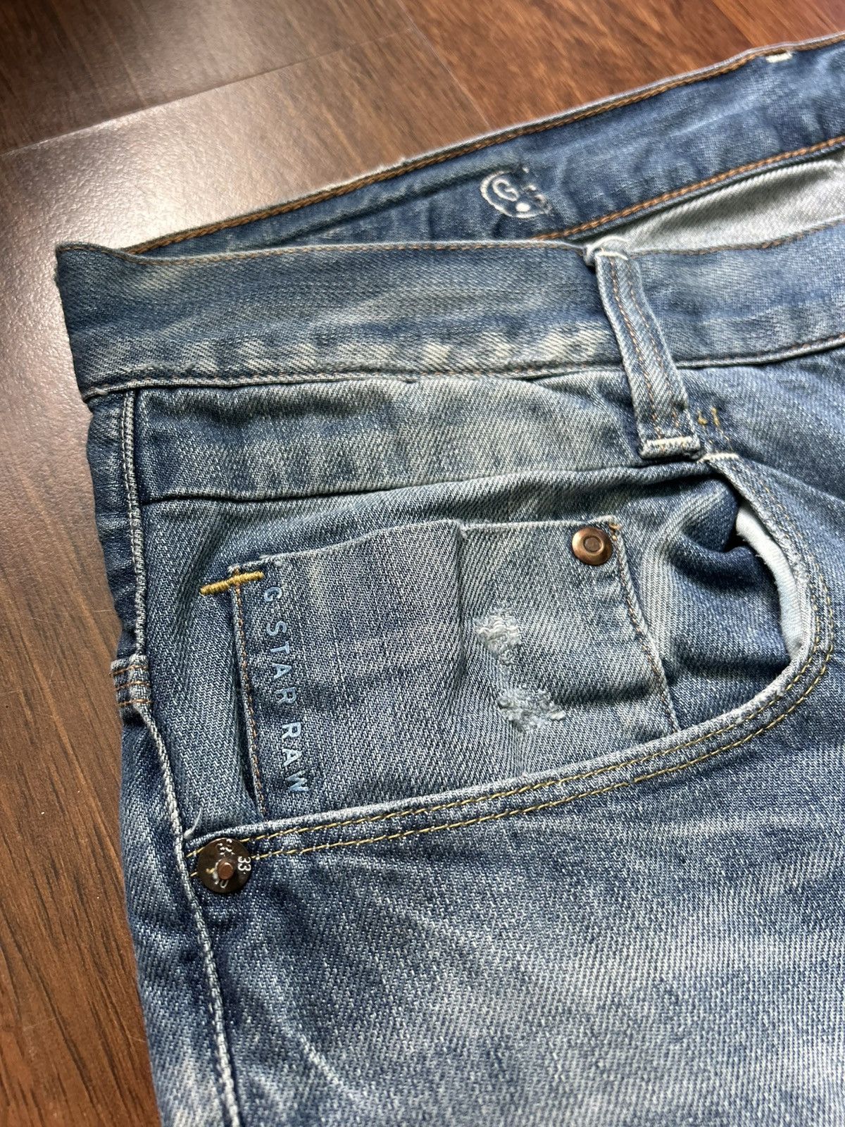 G-Star Vintage G-Star Raw 3301 Denim Men’s Jeans Faded Wash Size M Size US 33 - 11 Thumbnail