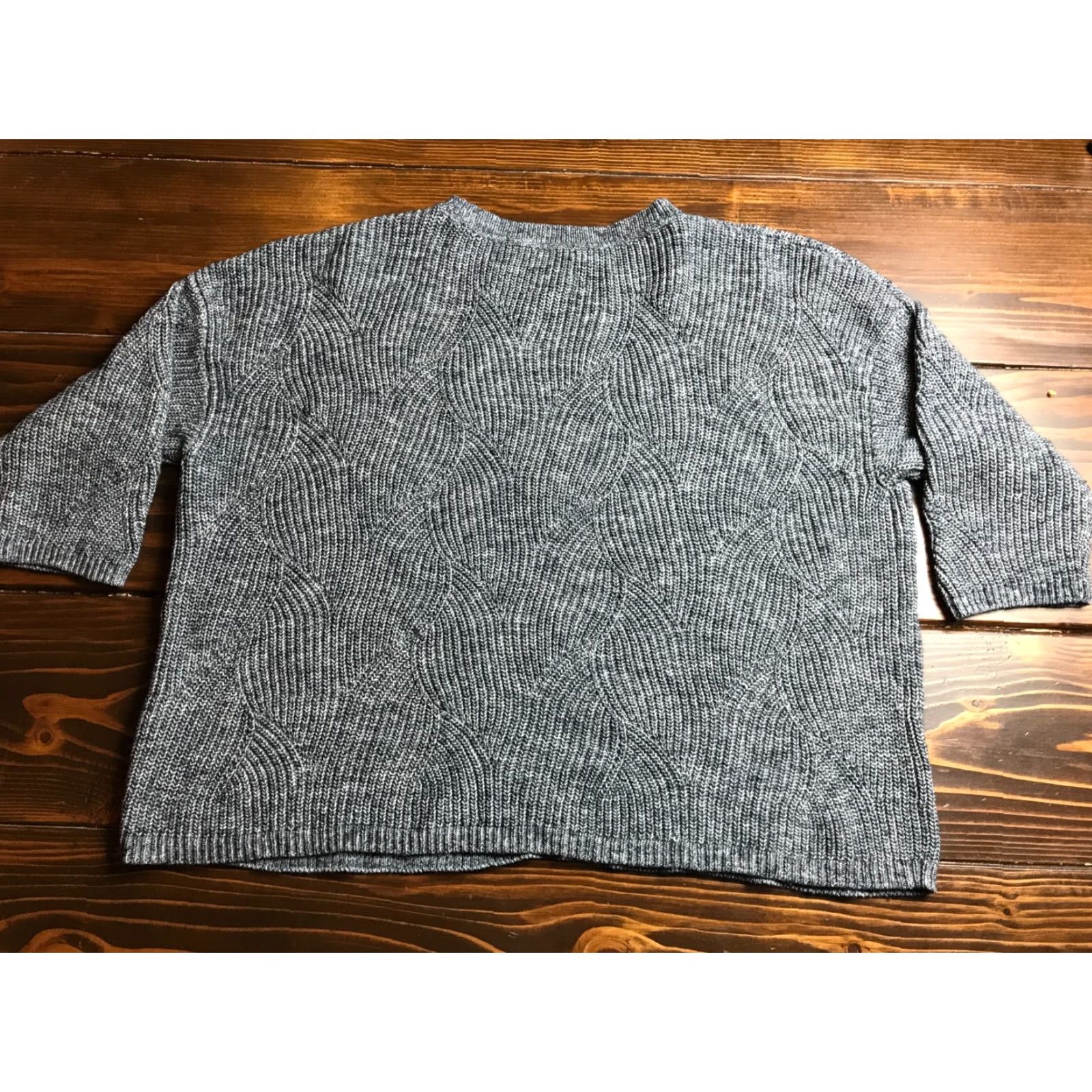 J. Jill J.Jill Sweater Women's Size M Cropped Oversized Knit Pullover Blue Gray Half Sleeve Cowl Neck Knitwear Pullover Womens Medium Oversized Sweater Size M / US 6-8 / IT 42-44 - 2 Thumbnail
