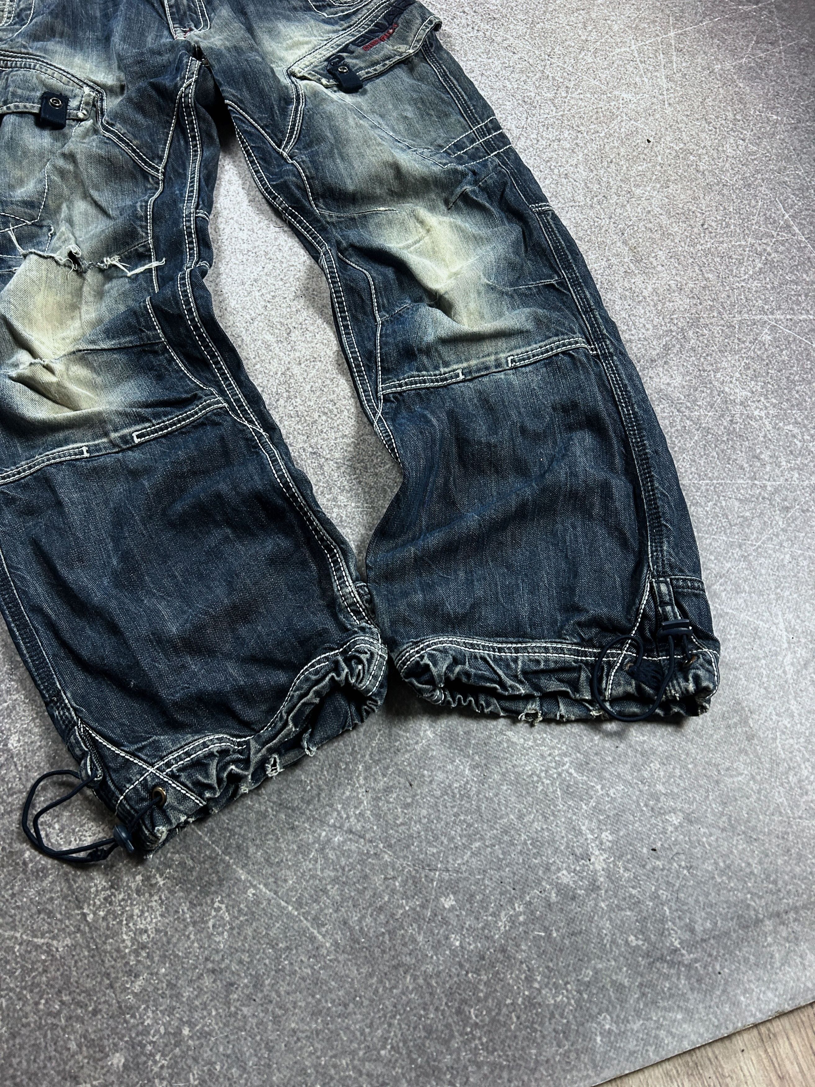 Japanese Brand Cargo Denim Pants Multi Pocket Baggy Techwear Y2K Archive Size US 32 / EU 48 - 4 Thumbnail
