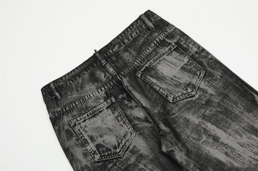 Japanese Brand Punk men's ink-splashed dirty loose straight jeans Size US 32 / EU 48 - 4 Thumbnail