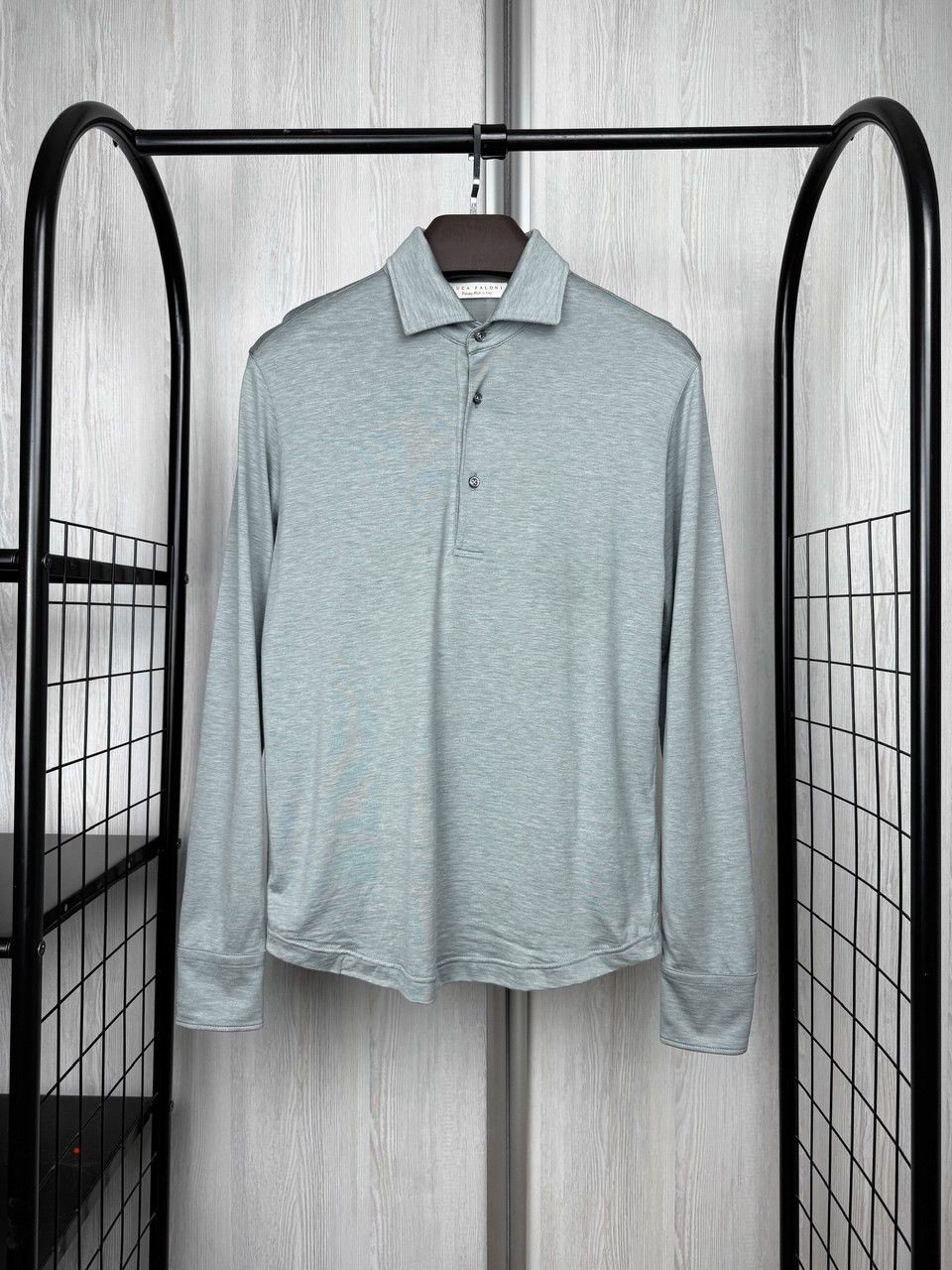 Other Luca Faloni Long Sleeve Polo Shirt Silk-Cotton Marine Green Size US XS / EU 42 / 0 - 1 Thumbnail