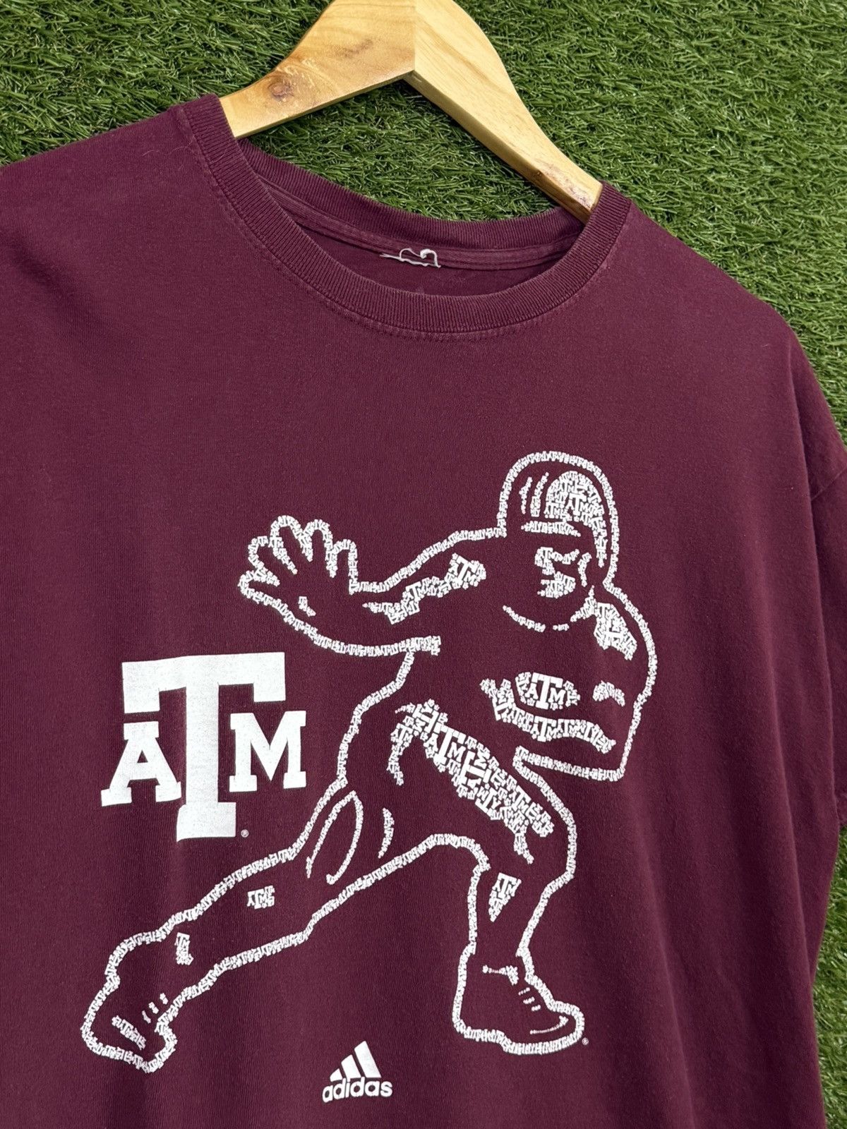 Adidas Vintage Adidas A&M Football Burgundy Red Tee Large Texas Size US L / EU 52-54 / 3 - 2 Thumbnail