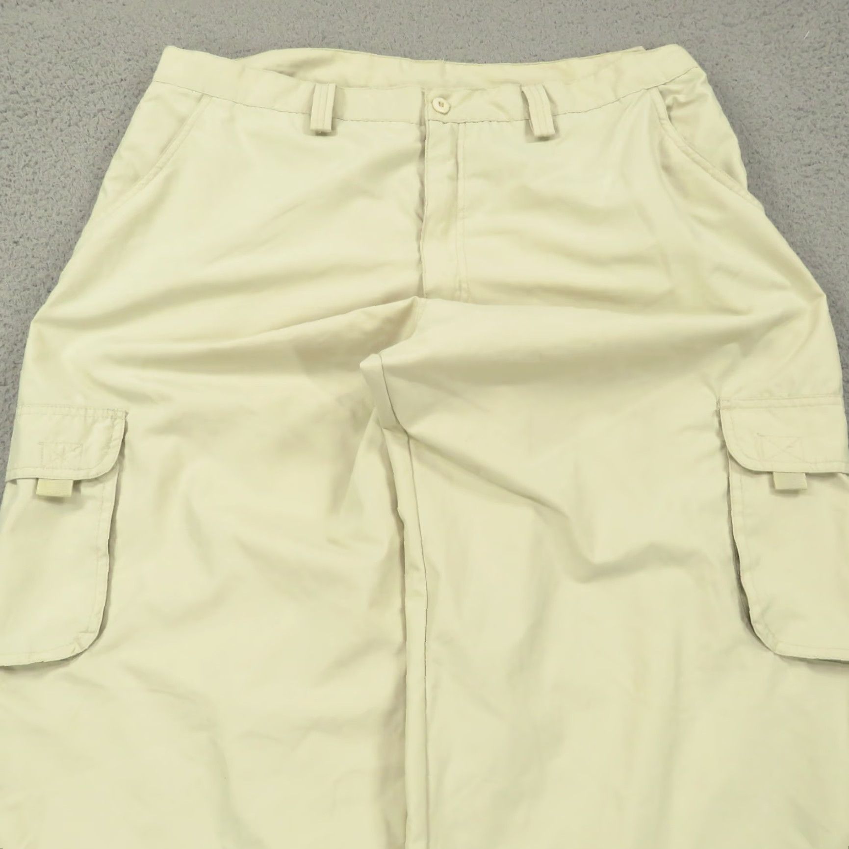 Burnside VINTAGE Baggy Cargo Pants Men 40 Y2K SKater 10" Wide-Leg Opening Grunge Raver Khaki Burnside VTG Beige Wide-Leg Cargo Pant Mens 40 Size US 40 / EU 56 - 6 Thumbnail