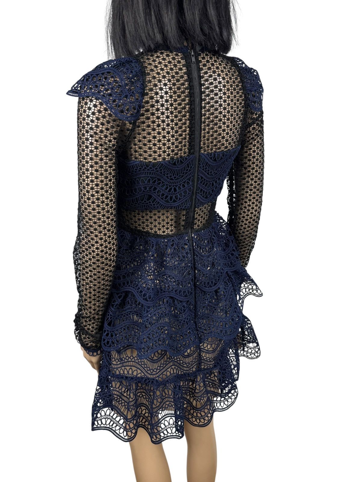 Self-Portrait Self-Portrait Ruffle Wave Guipure Lace Mini Dress size UK8 Size S / US 4 / IT 40 - 9 Thumbnail