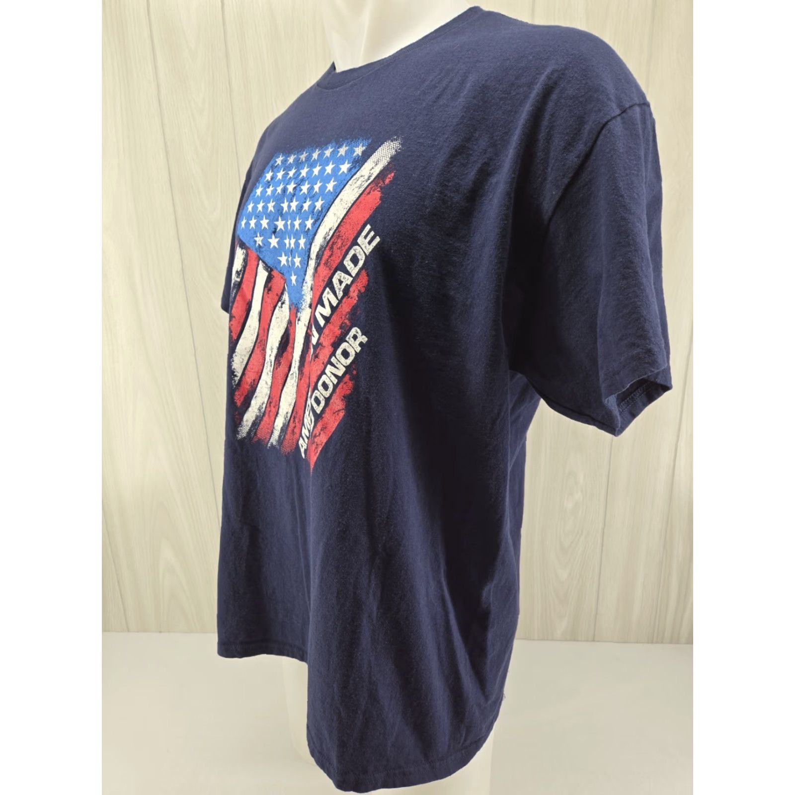 Gildan Lifesouth Blood Donor American Flag Graphic T Shirt XL Blue Size US XL / EU 56 / 4 - 4 Thumbnail