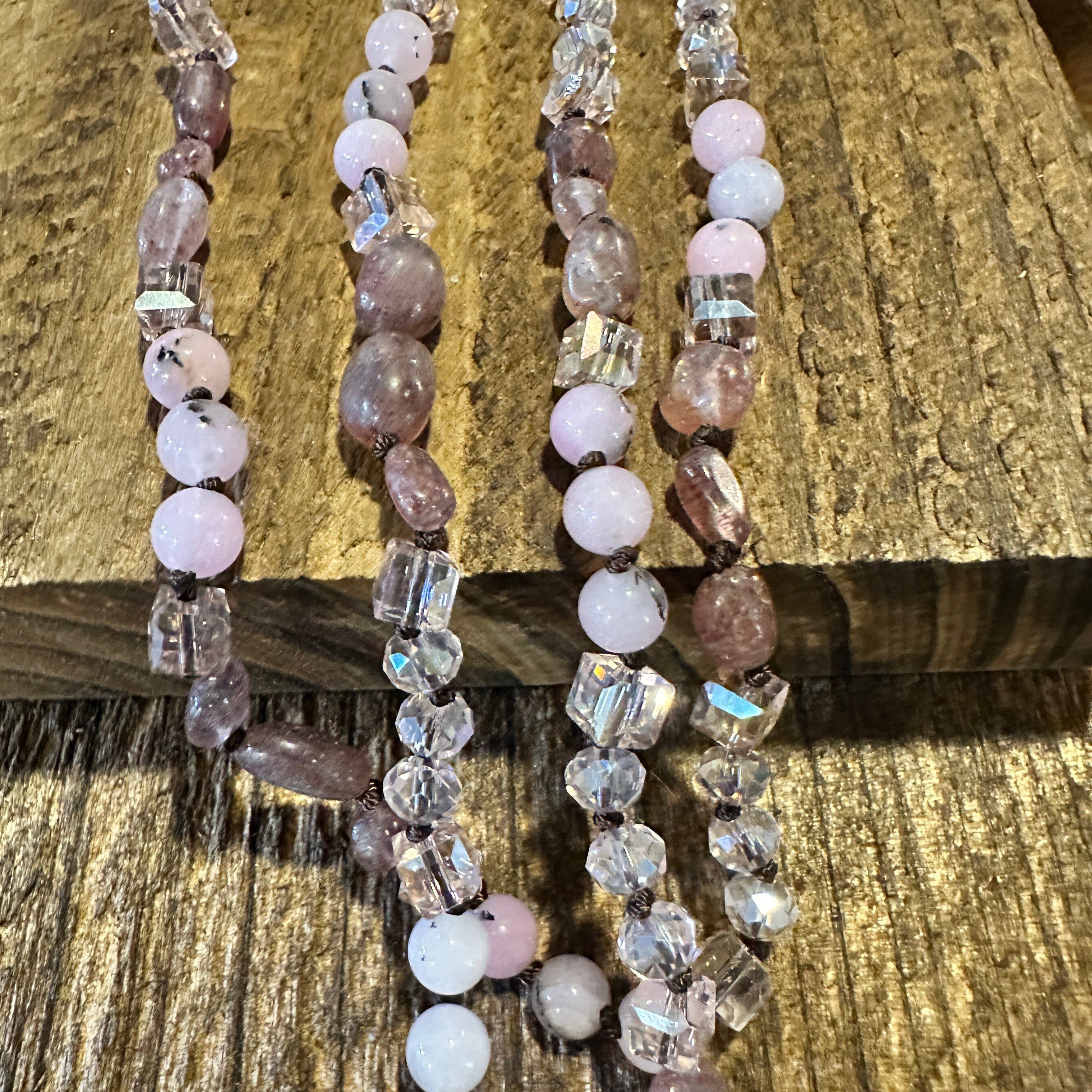 Other Bohemian Natural Stone Glass Knot Pendant Necklace | Gift Bo Size ONE SIZE - 5 Thumbnail