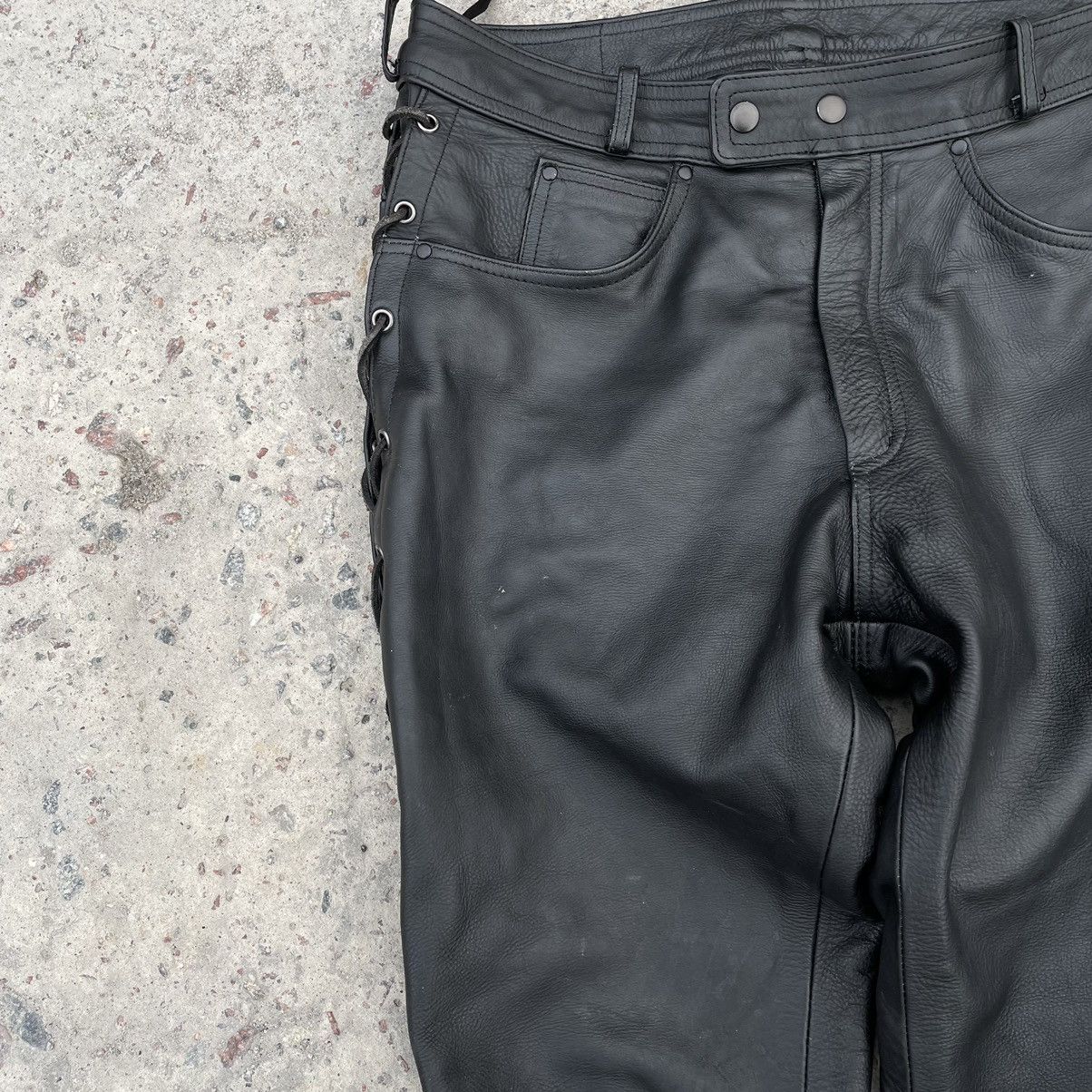 Vintage Vintage Moto Pants 52 Real Leather Hype Jeans 90s USA Y2K Size US 32 / EU 48 - 4 Thumbnail
