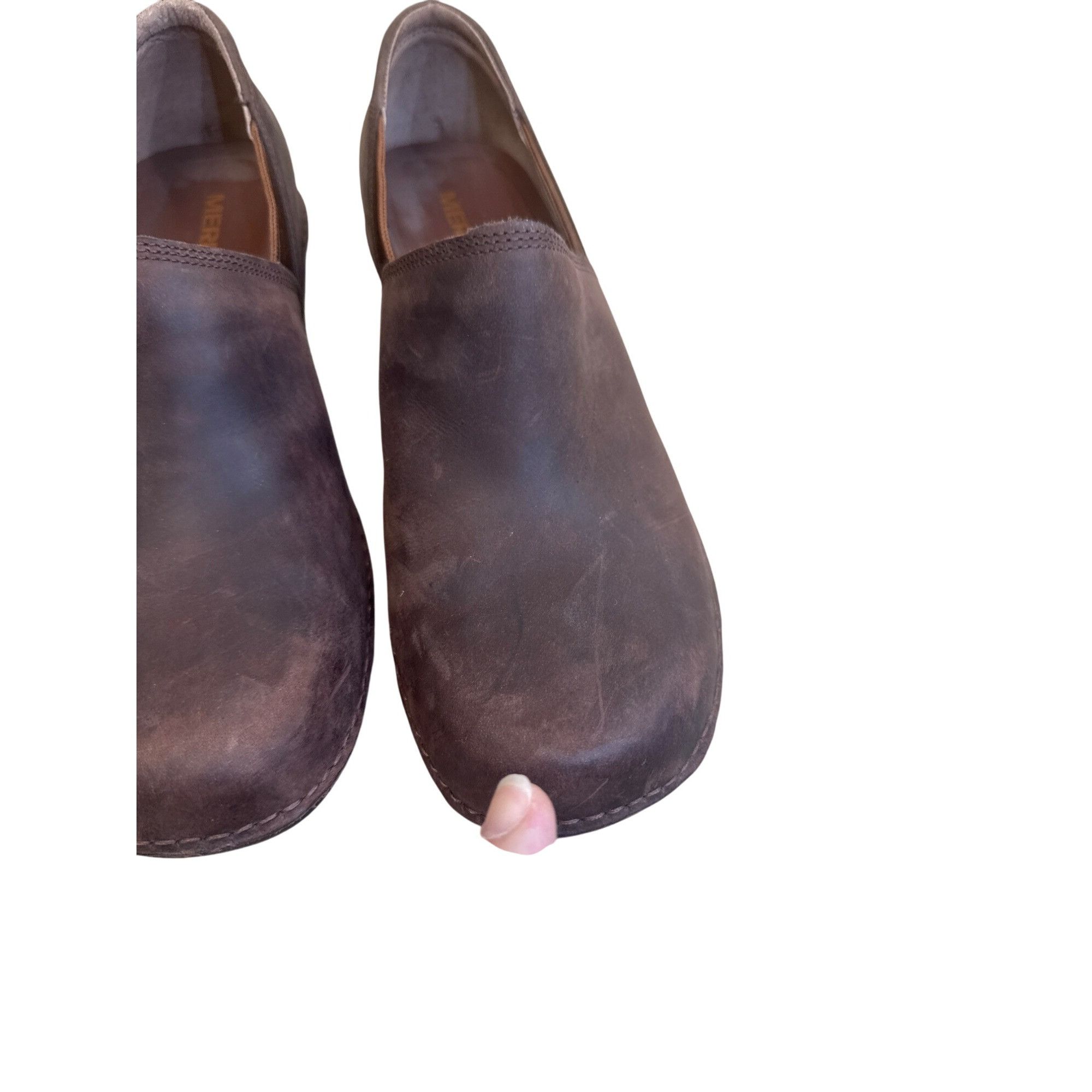 Merrell Merrell Womens Brown Leather Clogs Shoes Size 9.5 SKU 8243 Size US 9.5 / IT 39.5 - 7 Thumbnail