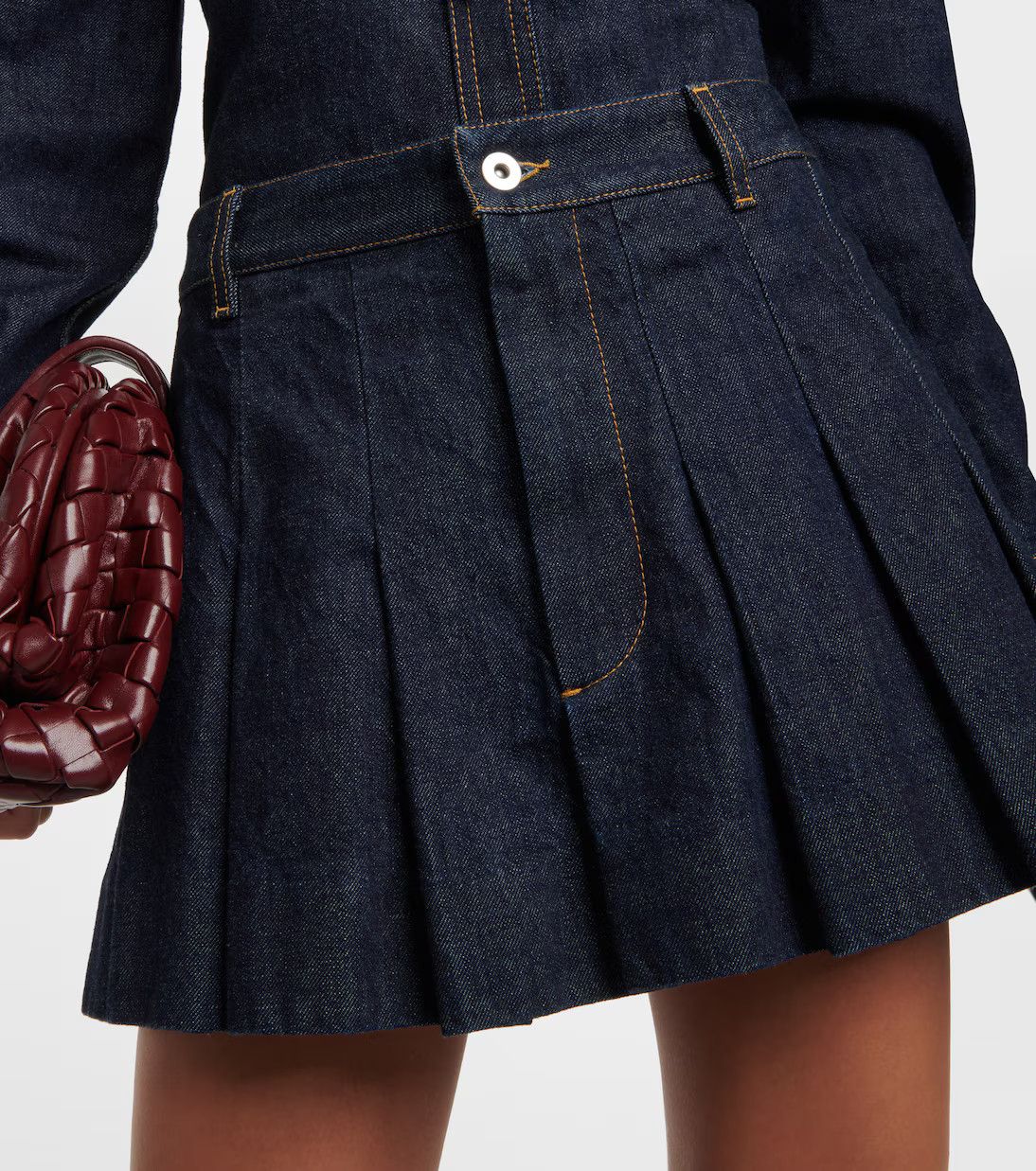 Bottega Veneta o1y0725 Denim Skirt in Blue Size 27" / US 4 / IT 40 - 2 Thumbnail