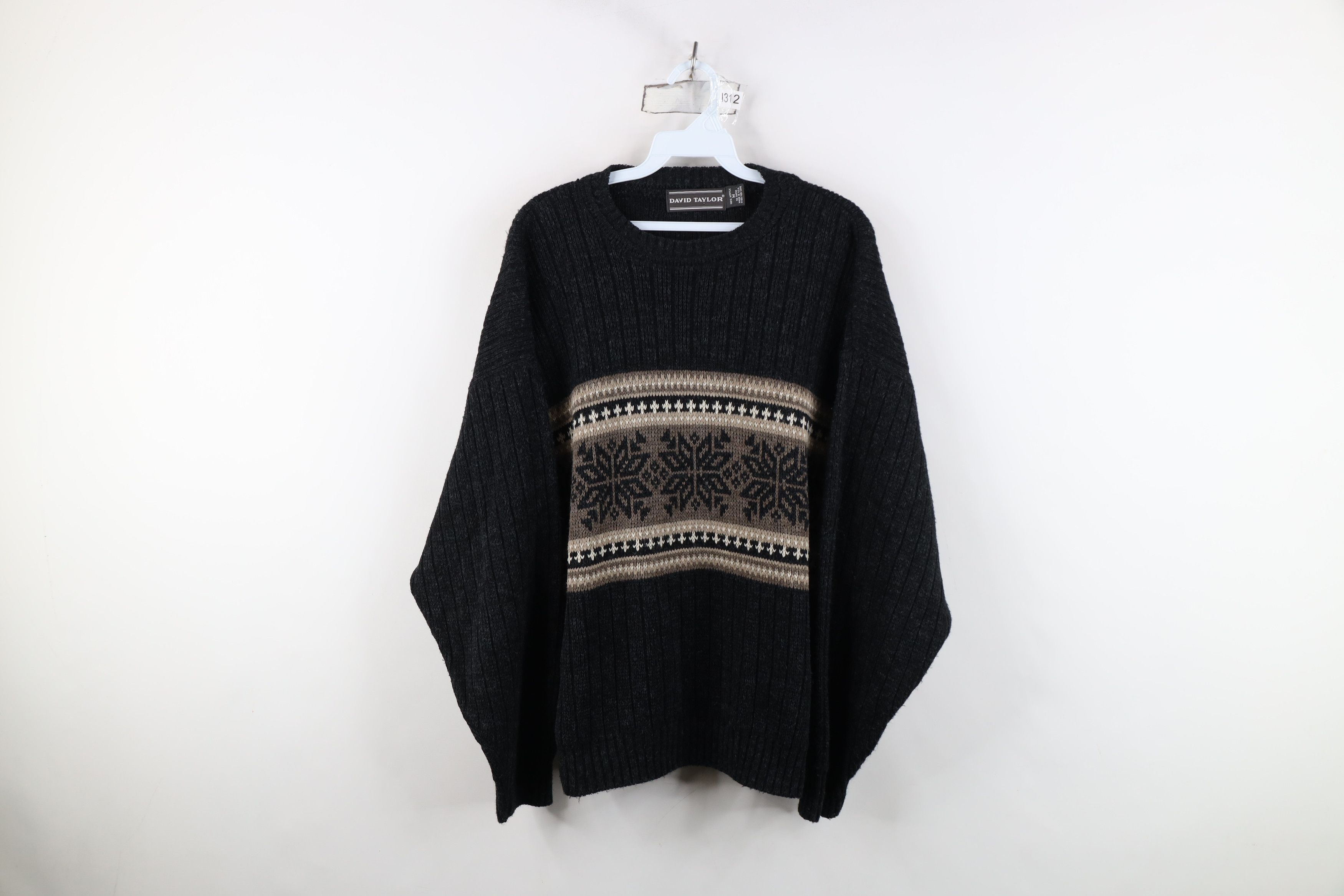 Vintage Vintage 90s Streetwear Snowflake Ribbed Knit Sweater USA Size US M / EU 48-50 / 2 - 1 Thumbnail