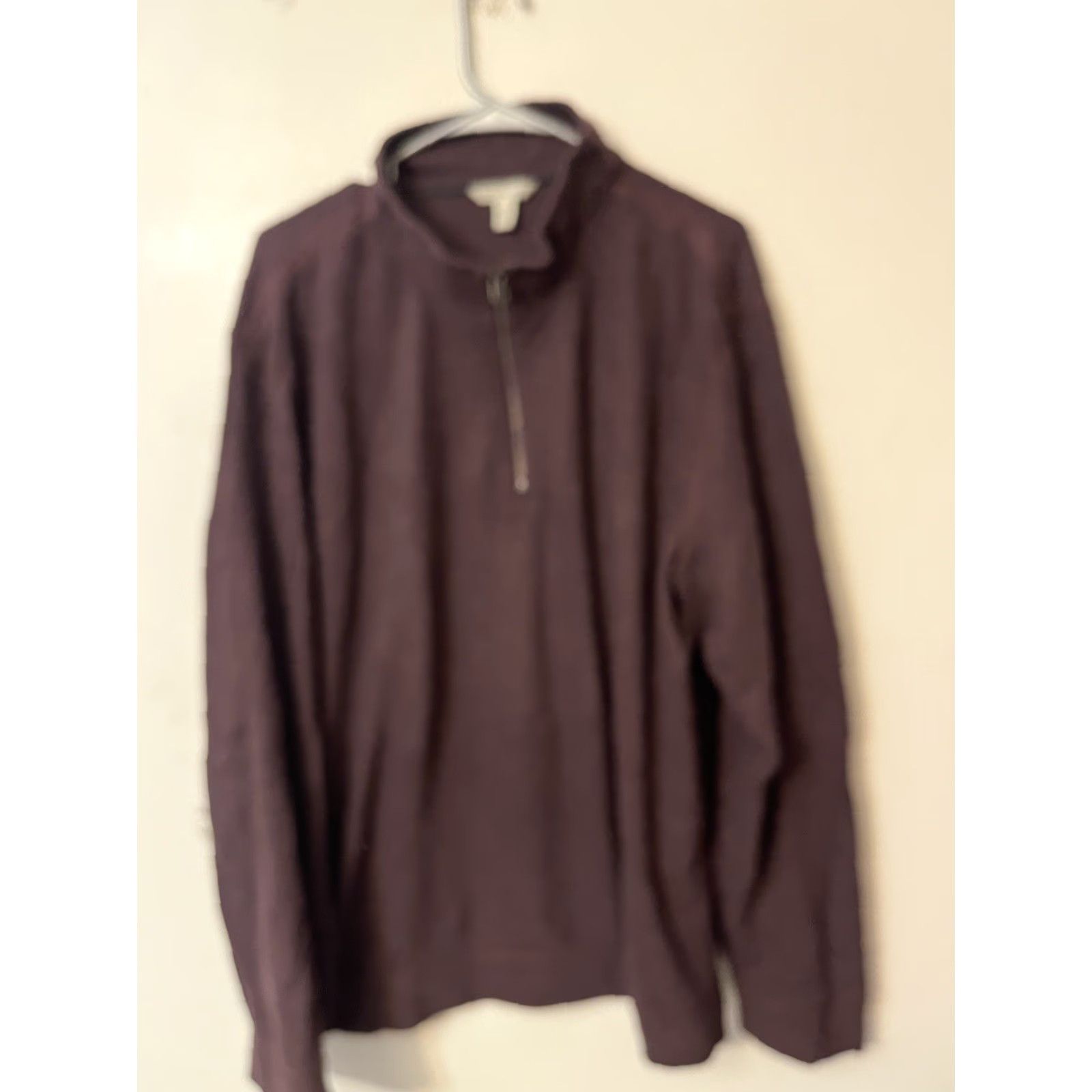 Calvin Klein Calvin Klein Men's Sweater 1/4 Zip Mock Neck XL Maroon Size US XL / EU 56 / 4 - 2 Thumbnail