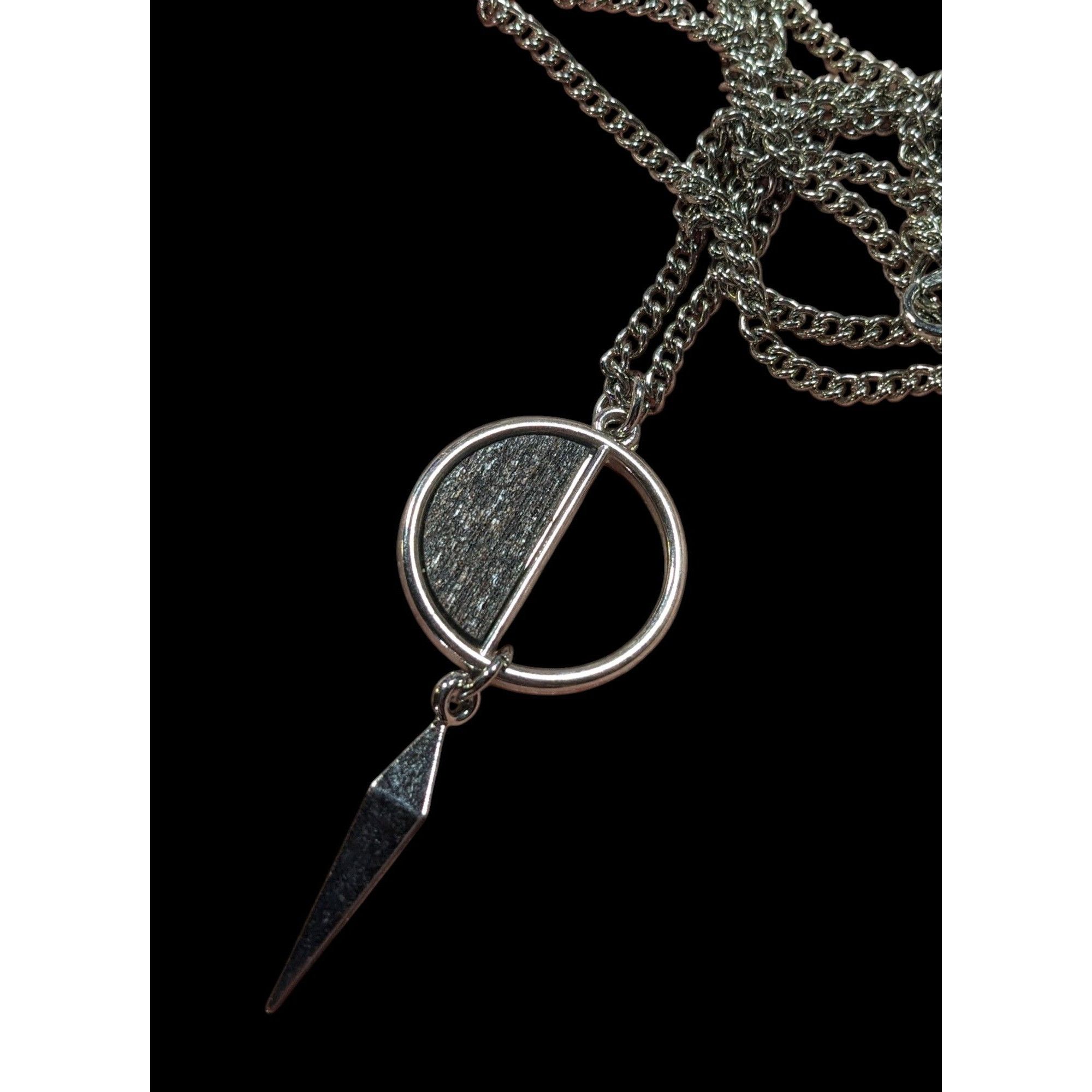 Other Geometric Brown Wood And Silver Tone Metal Pendant Necklace Size ONE SIZE - 2 Thumbnail