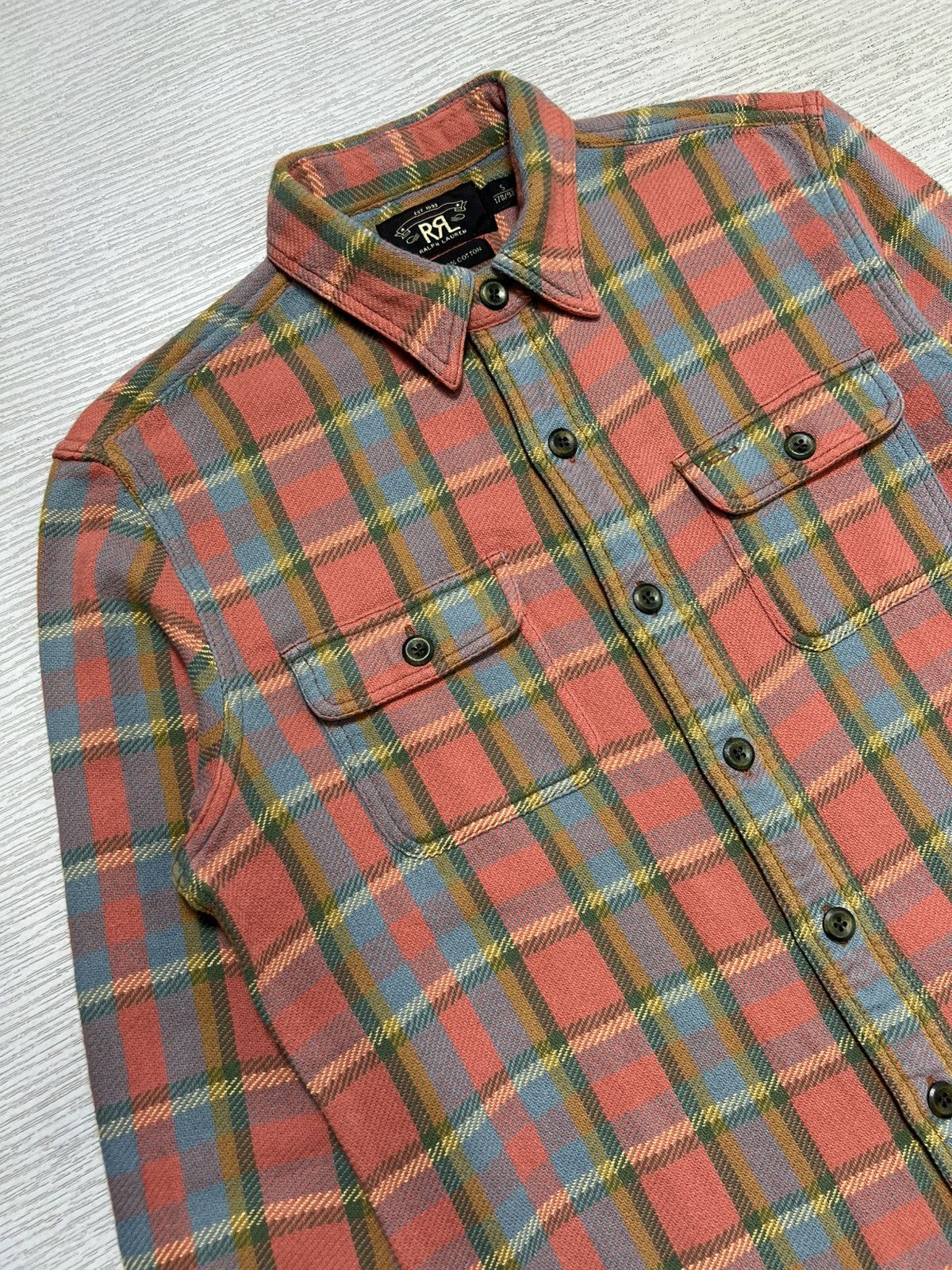RRL Ralph Lauren RRL Ralph Lauren - Cameron Plaid Cotton Twill Flannel Shirt Size US S / EU 44-46 / 1 - 7 Thumbnail