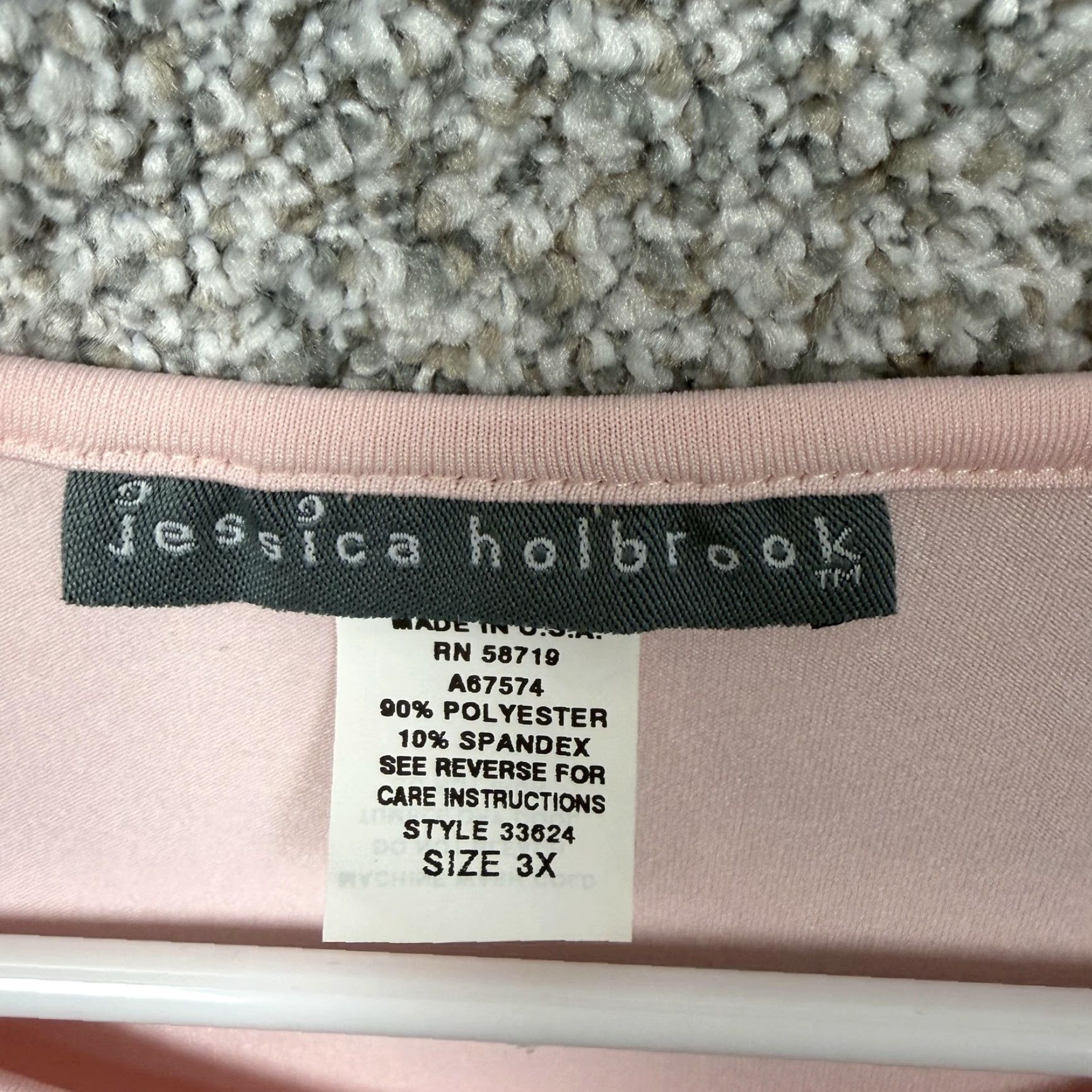 Vintage VINTAGE Jessica Holbrook T-Shirt 3X Plus Pink Solid Short Sleeve Round Neck Casual Basic Top Womens Size XXL / US 16-18 / IT 52-54 - 4 Thumbnail