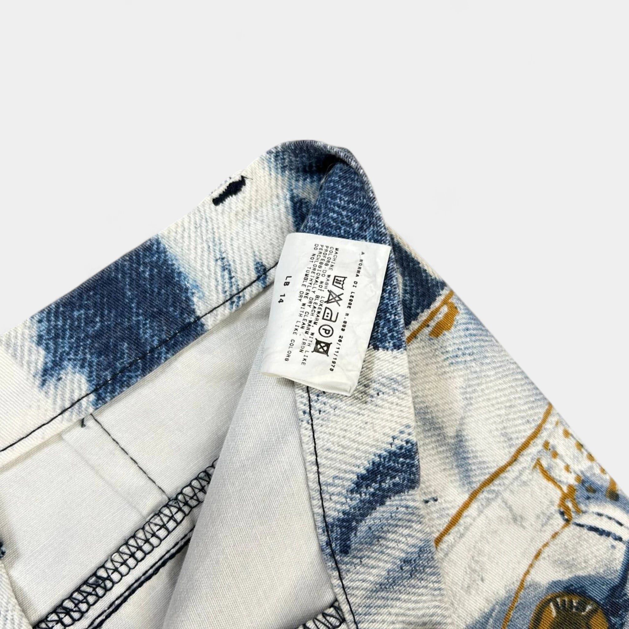 Roberto Cavalli Just Cavalli Denim on Denim Printed Jeans Size 24" / US 00 / IT 34 - 9 Thumbnail