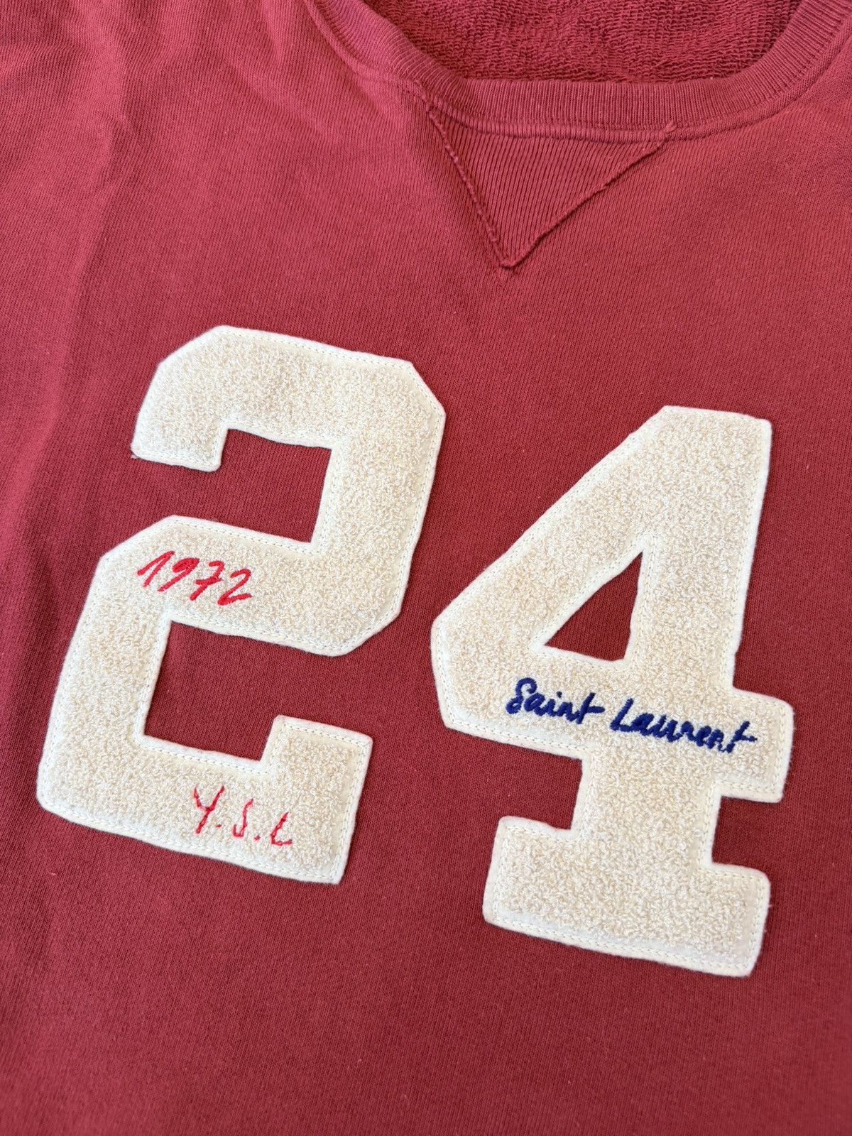 Saint Laurent Paris Saint Laurent Logo Embroidery 24 Crewneck Size US XL / EU 56 / 4 - 2 Thumbnail