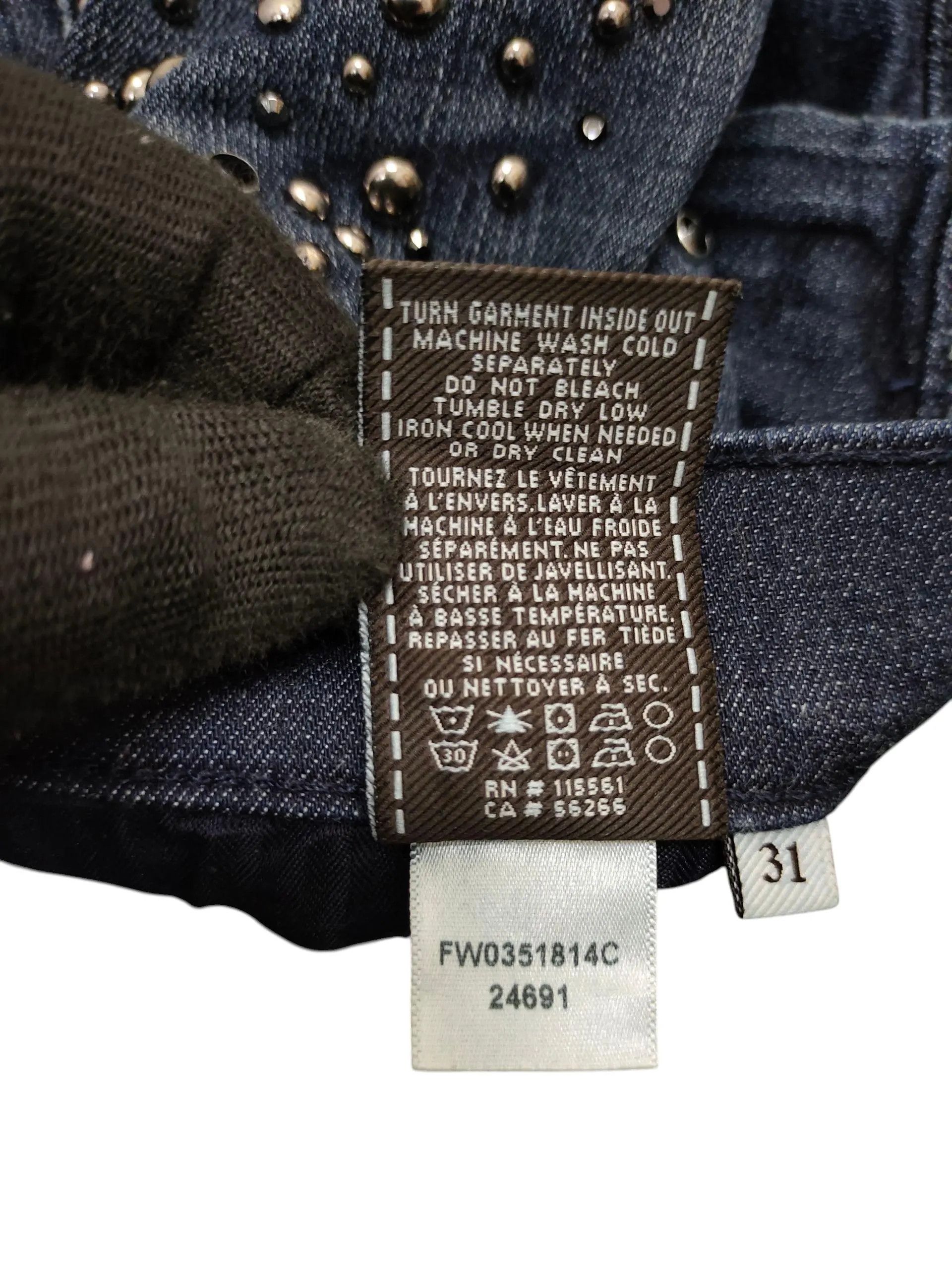 7 For All Mankind Vintage 7 For All Mankind Studded Slim Distress Jeans Size US 31 - 6 Thumbnail