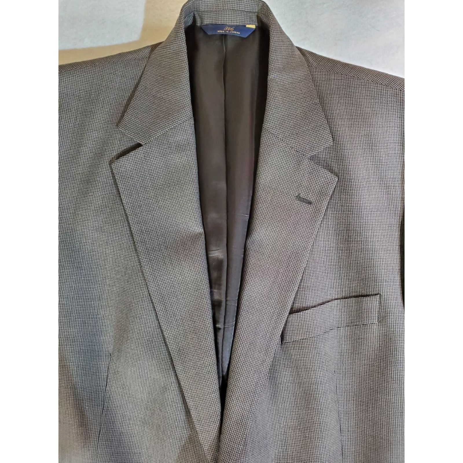 Brooks Brothers VINTAGE Brooks Brothers 346 Signature Check Wool Suit Coat & Pants 43 Long Coat 36Wx30L Tan Mens Regular 2 Piece Business Formal 90s Size 46R - 4 Thumbnail