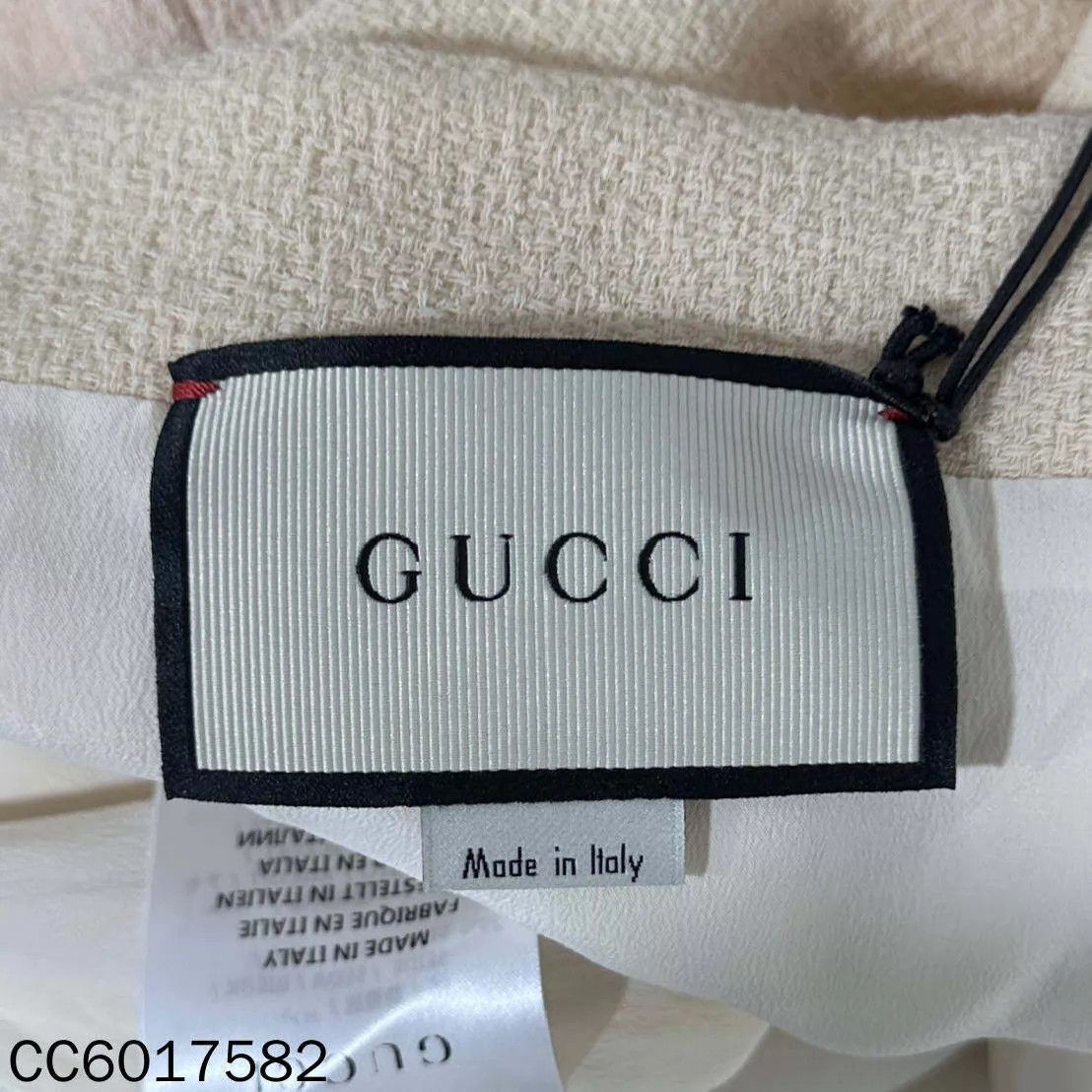 Gucci GUCCI cream striped short skirt 40 Size 27" / US 4 / IT 40 - 4 Thumbnail
