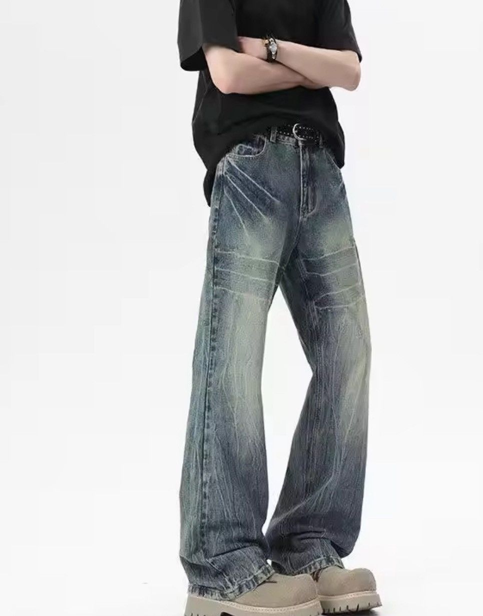 Japanese Brand Baggy streetwear y2k flared ripped jeans pants wide leg Size US 28 / EU 44 - 5 Thumbnail