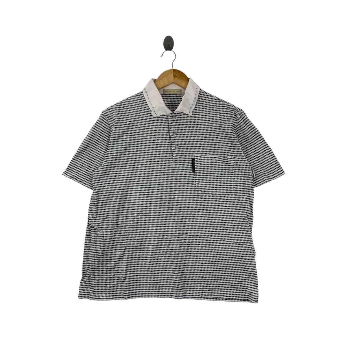 Other RAIKA STYLE Design Black White Micro Stripe Polo Tee Shirt Size US M / EU 48-50 / 2 - 1 Thumbnail