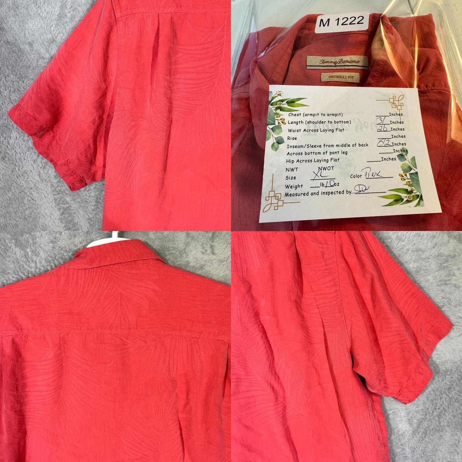 Tommy Bahama VINTAGE Tommy Bahama Shirt XL Pink Silk Original Fit Short Sleeve Button-Up Size US XL / EU 56 / 4 - 8 Thumbnail