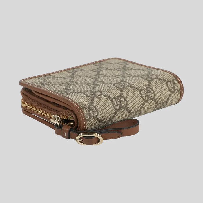Gucci o1B3y1r0526 Size: OS / Zip Wallet in Beige Ebony Size ONE SIZE - 3 Thumbnail